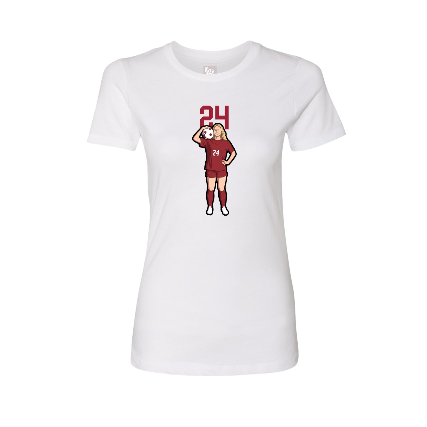 Fitted Women's Tee — Number Top in White