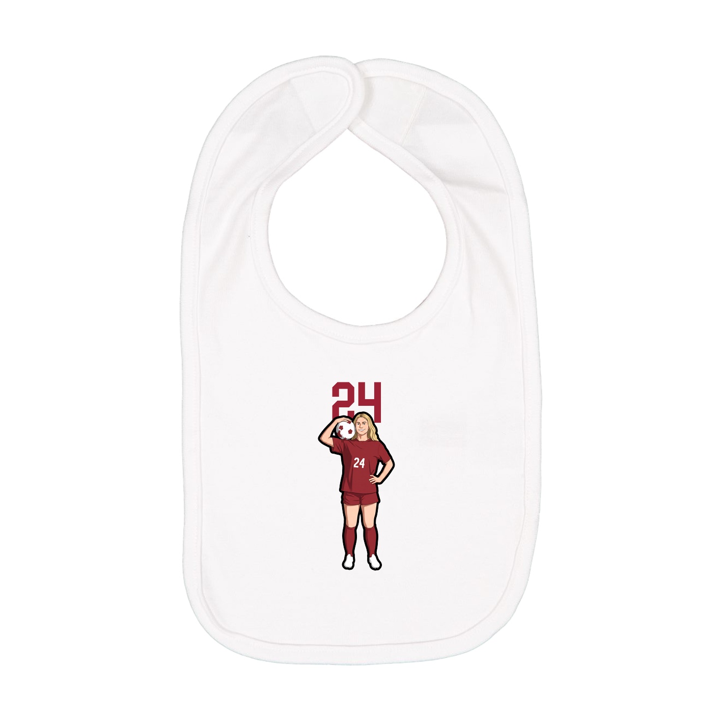 Infant Bib — Number Top in White
