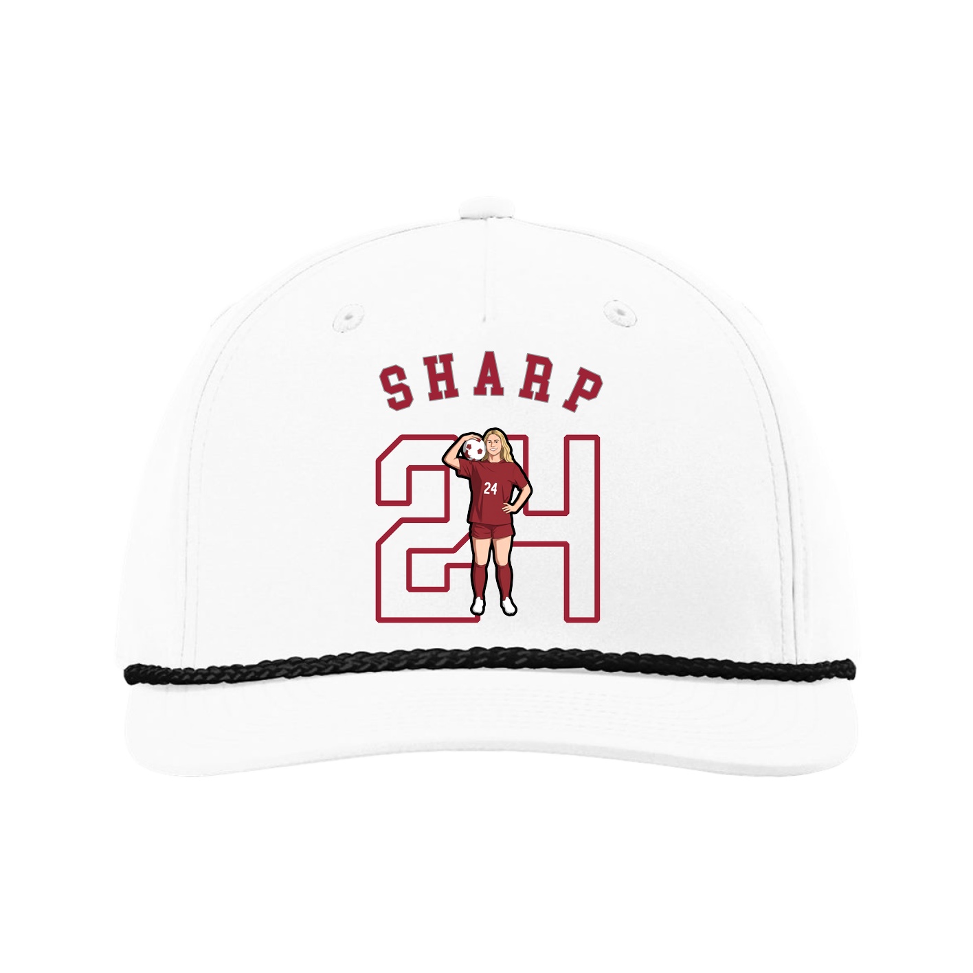 Five-Panel Classic Rope Cap — Shirsey Arch in White