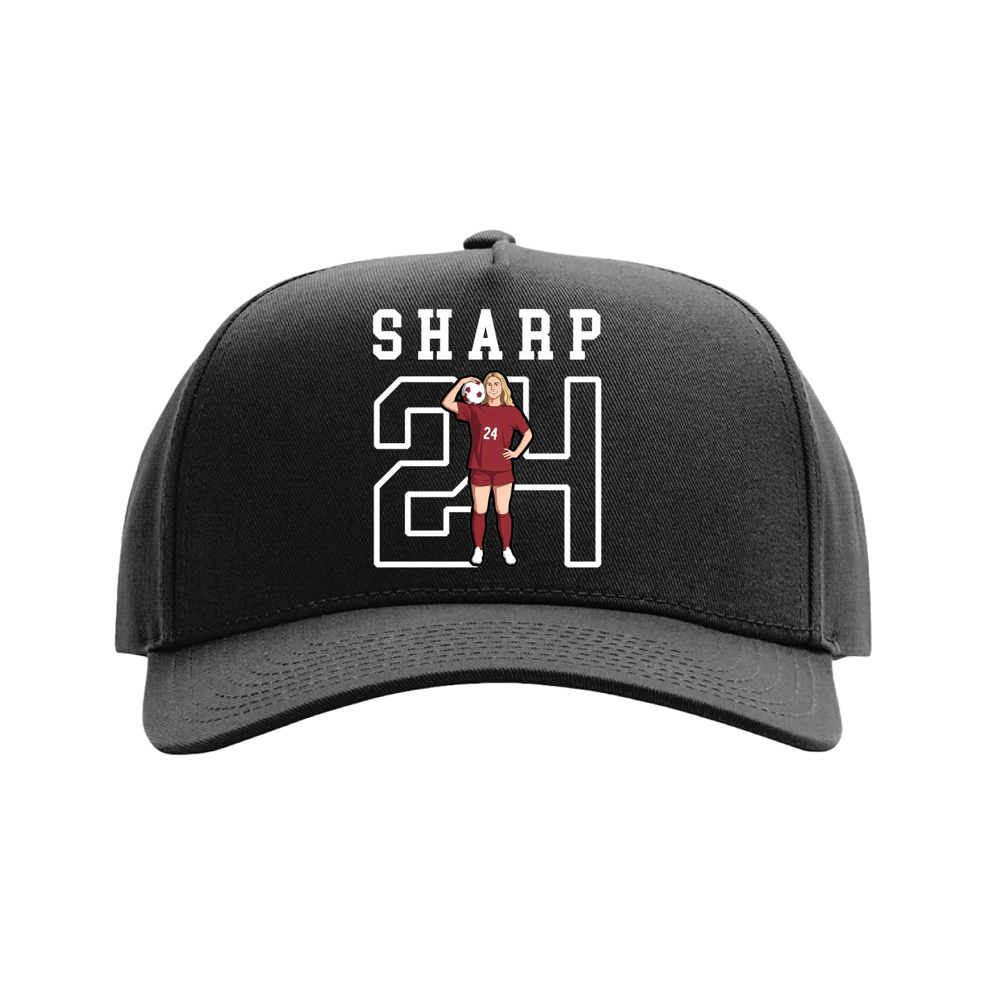 Full Fabric Five-Panel Champ Cap — Shirsey in Black