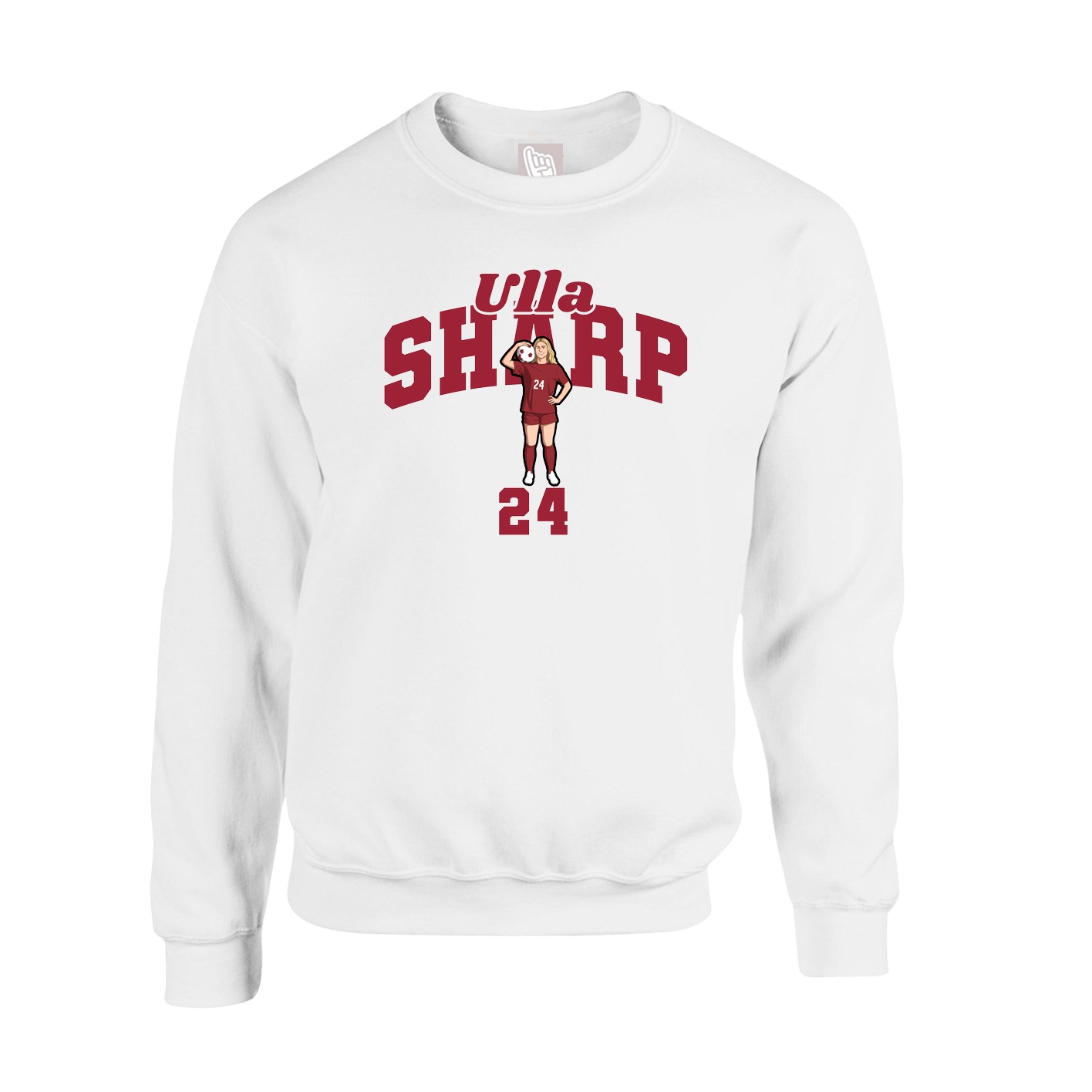 Fleece Crew — Signature Arch in White