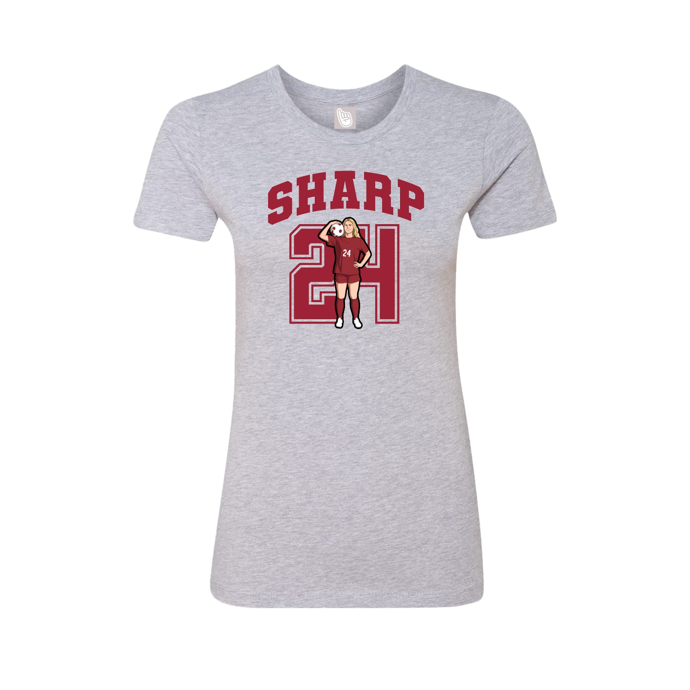 Fitted Women's Tee — Number in Grey