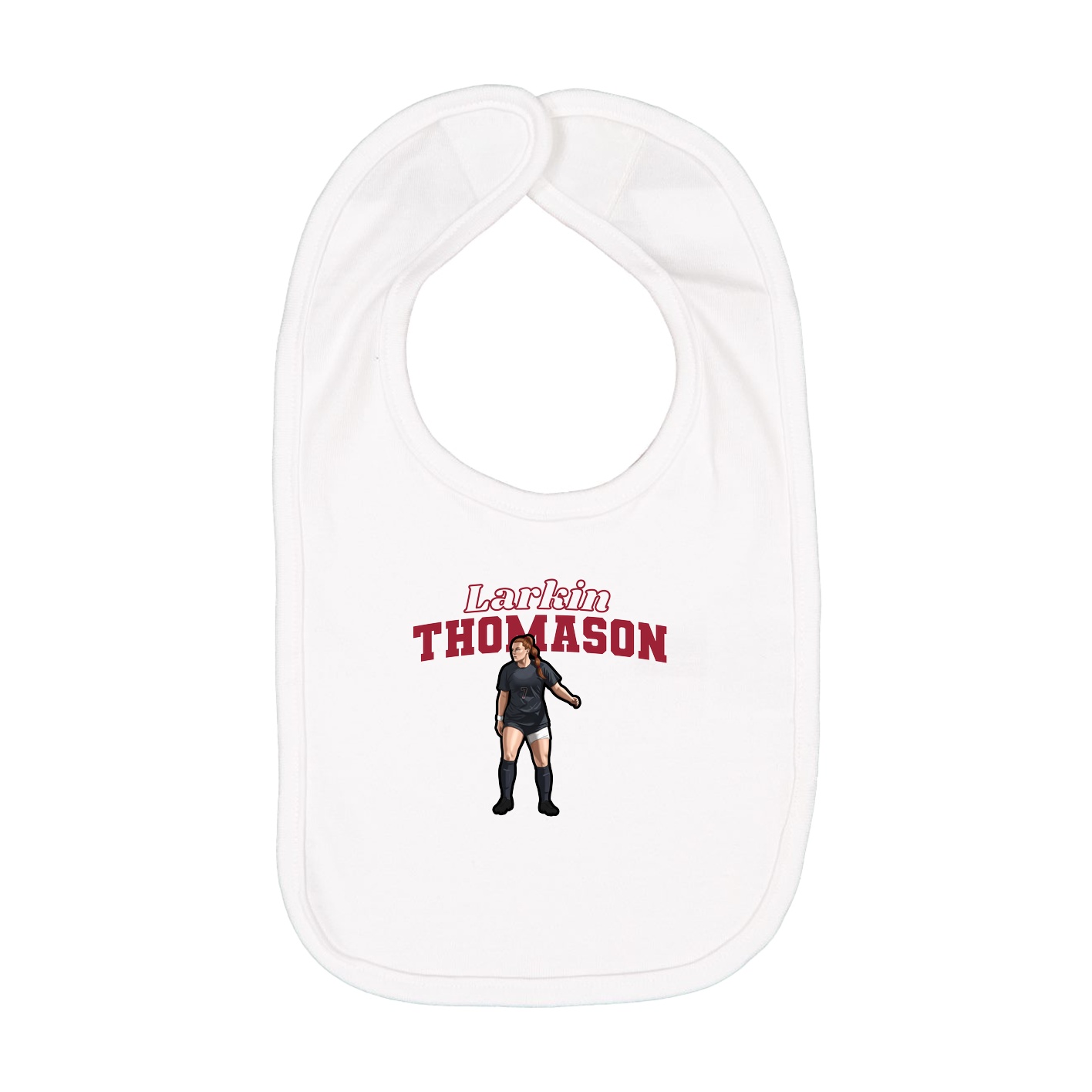 Infant Bib — Name Arch in White