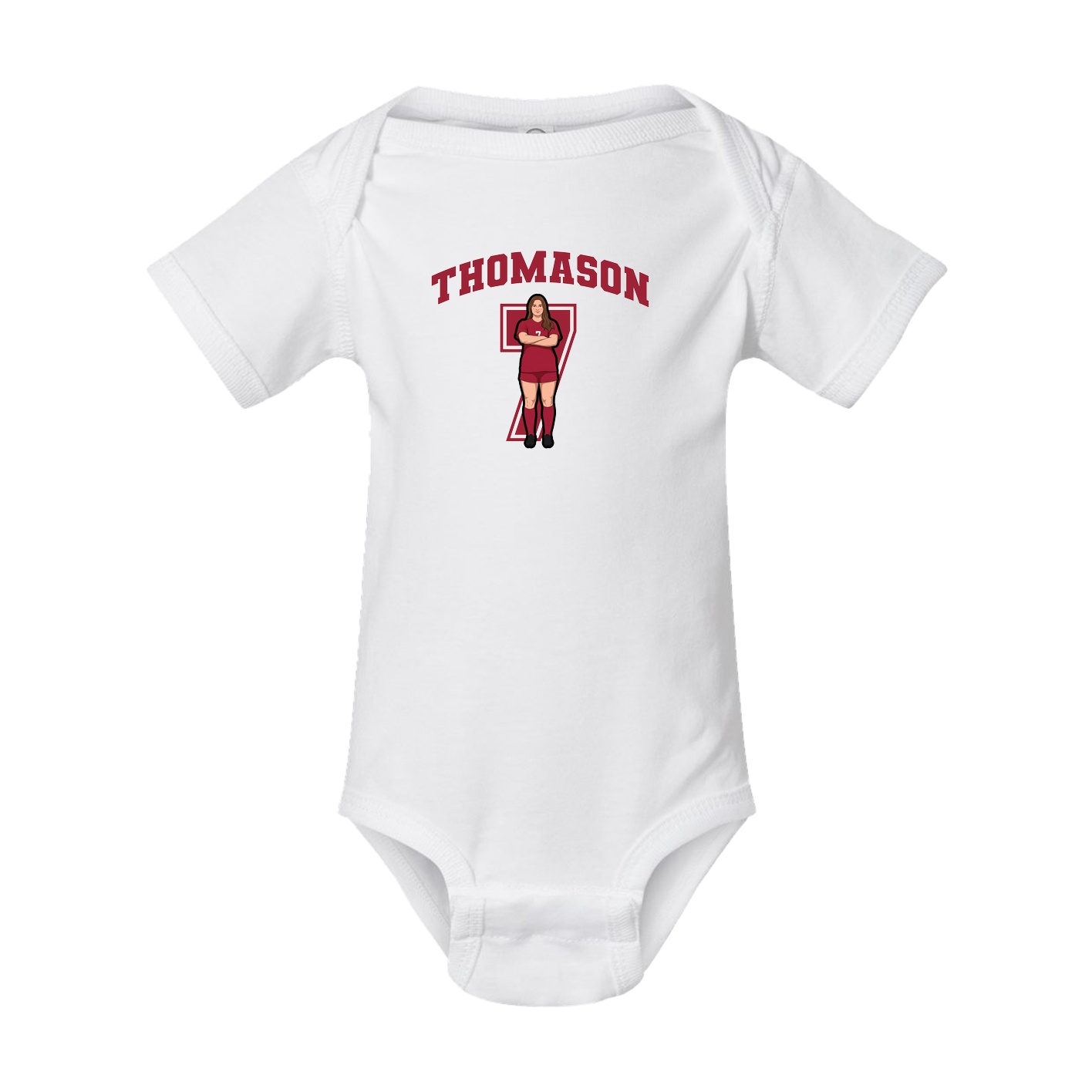 Baby Onesie — Number in White