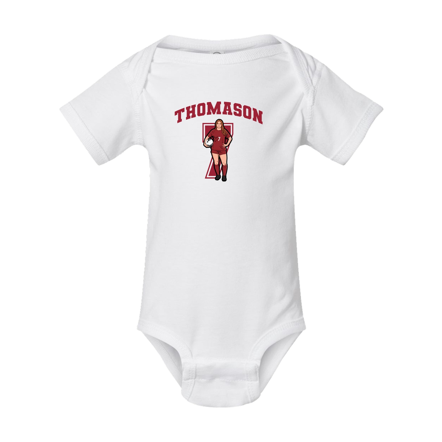 Baby Onesie — Number in White