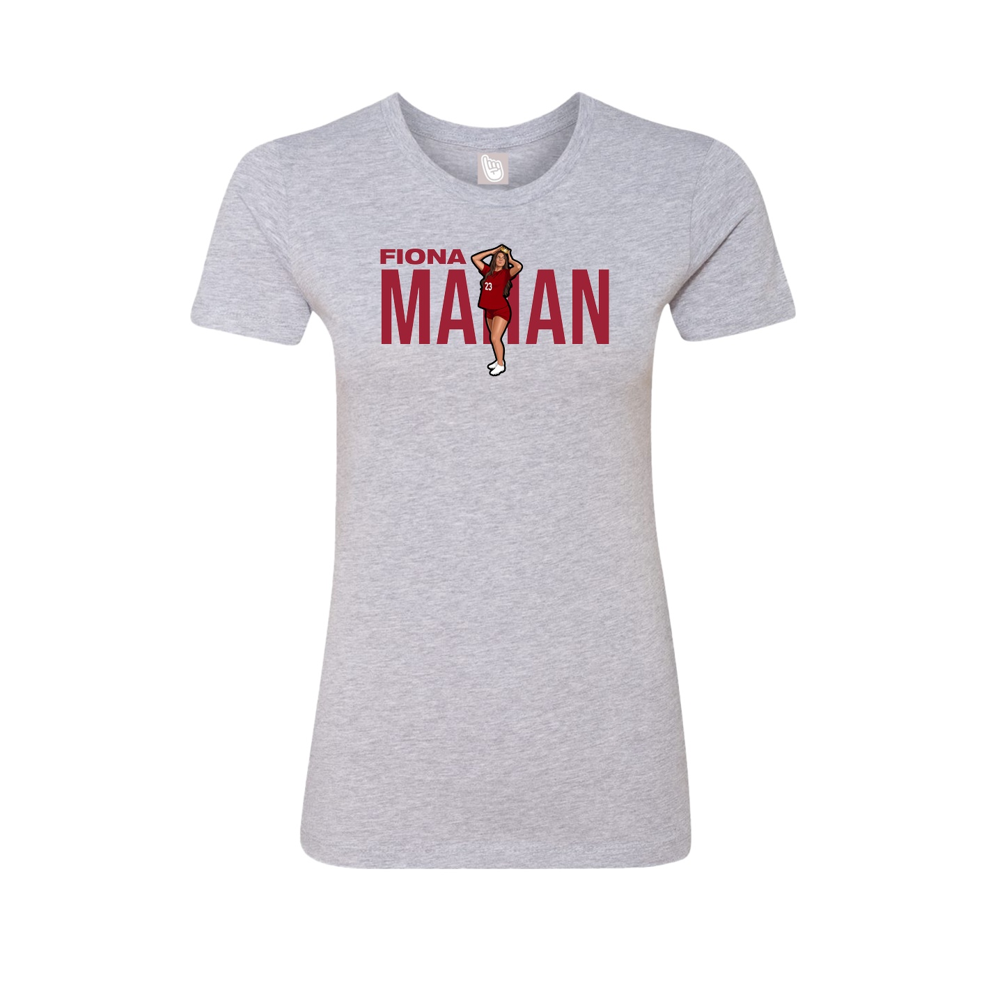 Fitted Women's Tee — Player Name in Grey