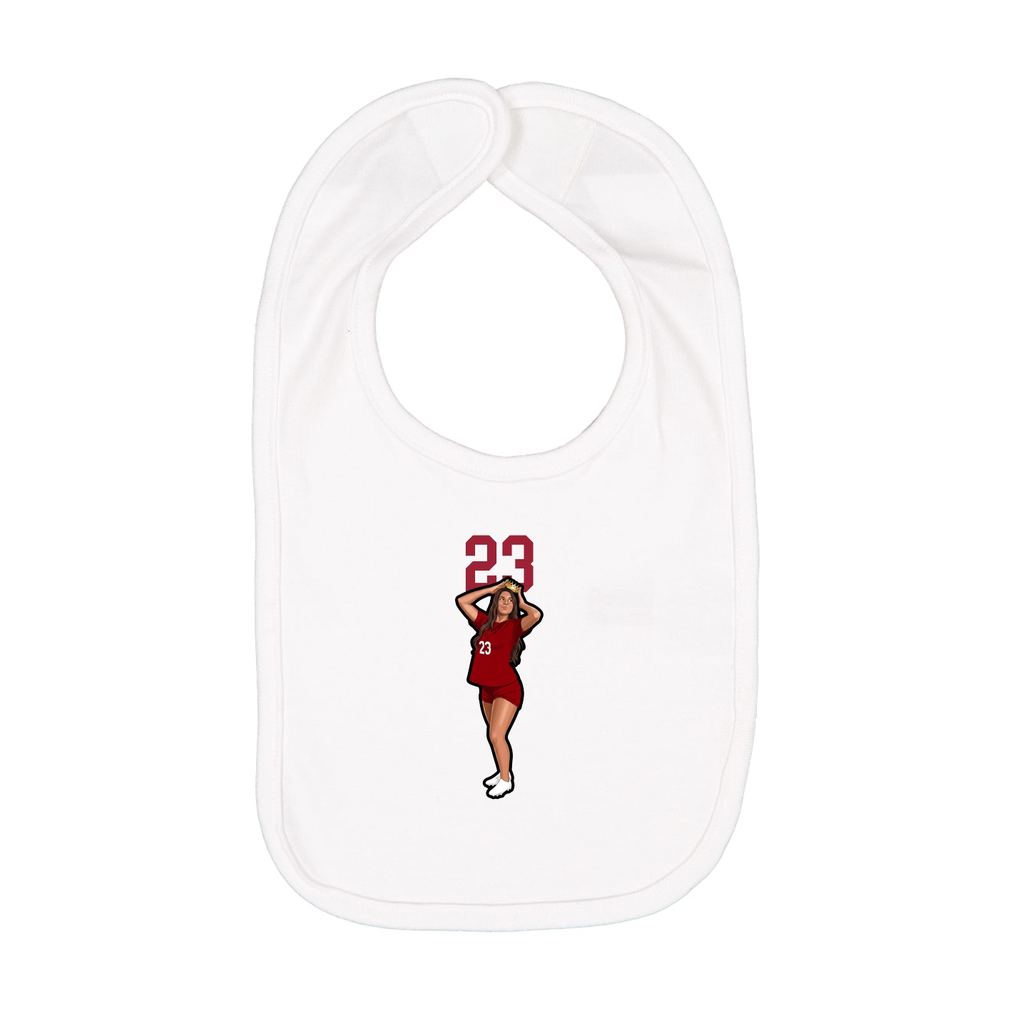Infant Bib — Number Top in White