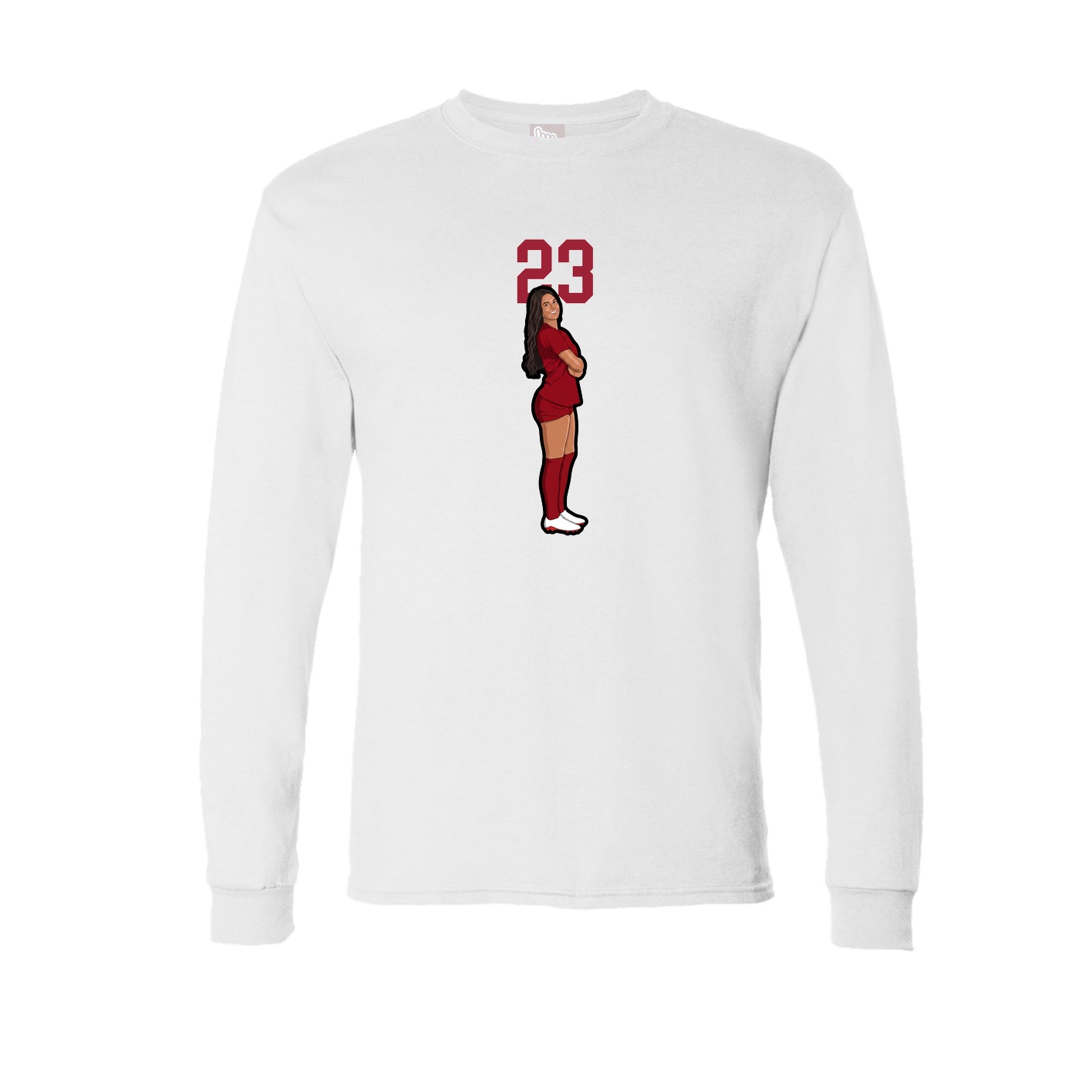 Long Sleeve Tee — Number Top in White