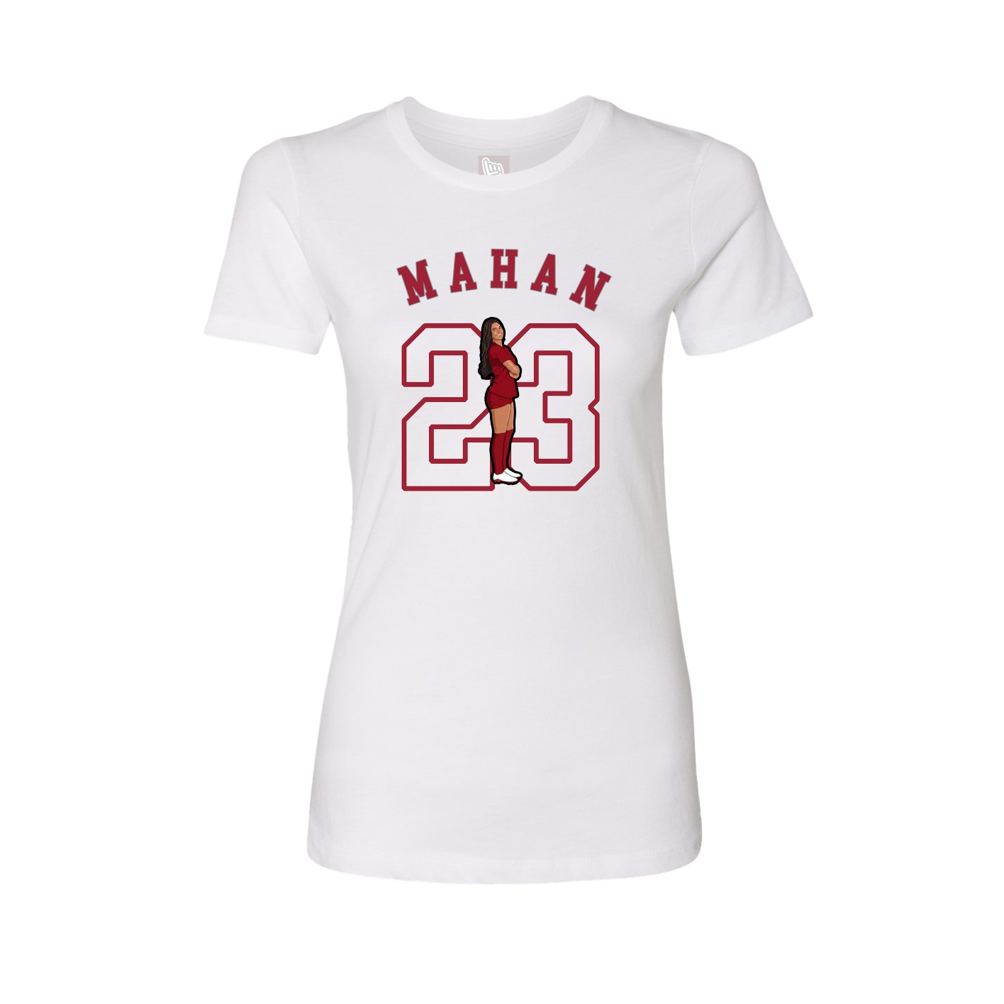 Fitted Women's Tee — Shirsey Arch in White