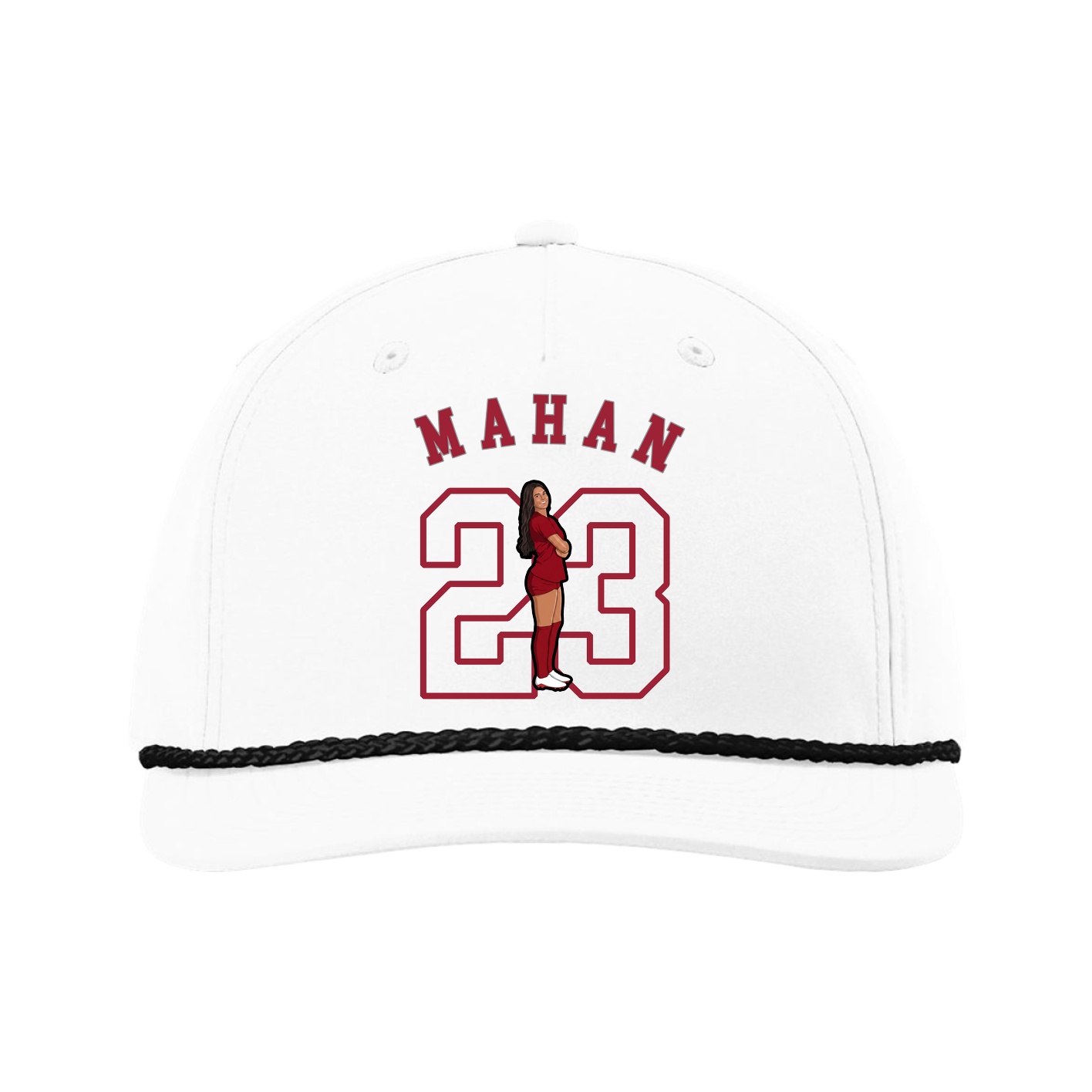 Five-Panel Classic Rope Cap — Shirsey Arch in White