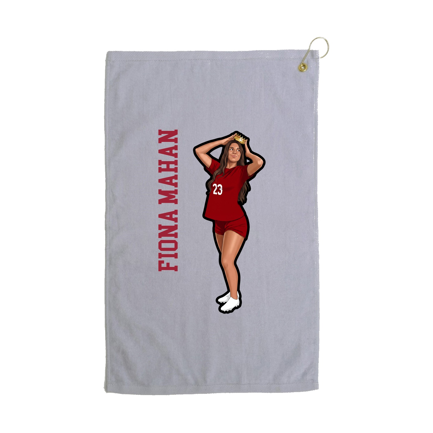 Golf Towel — Name Vertical in Grey