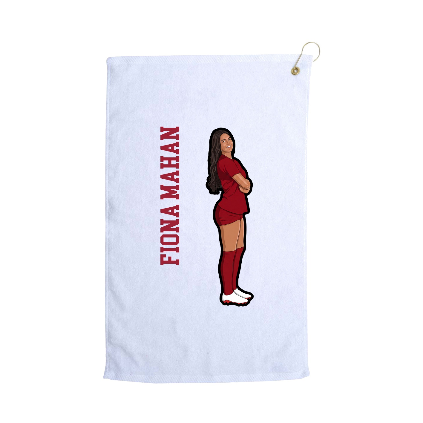 Golf Towel — Name Vertical in White