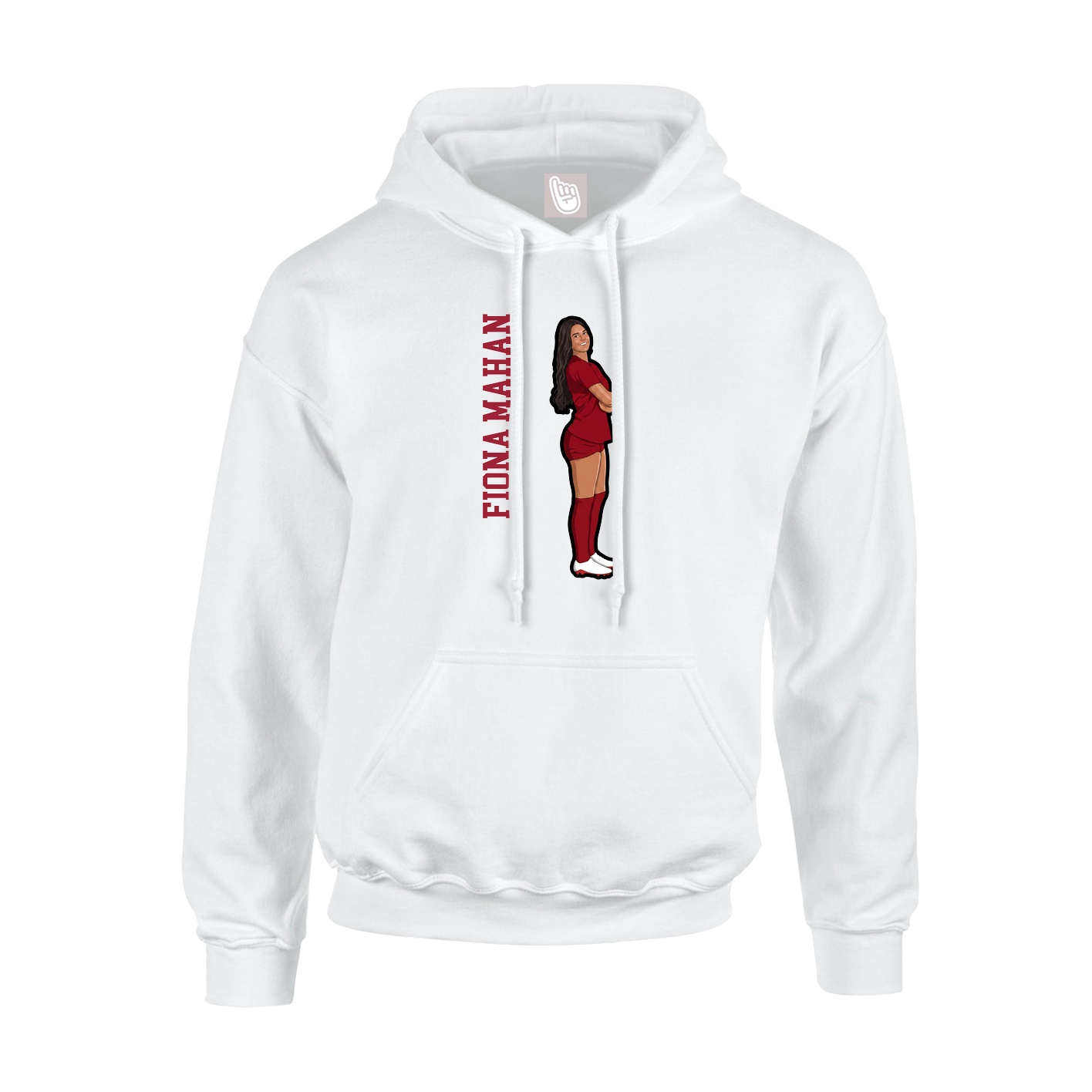 Youth Hoodie — Name Vertical in White