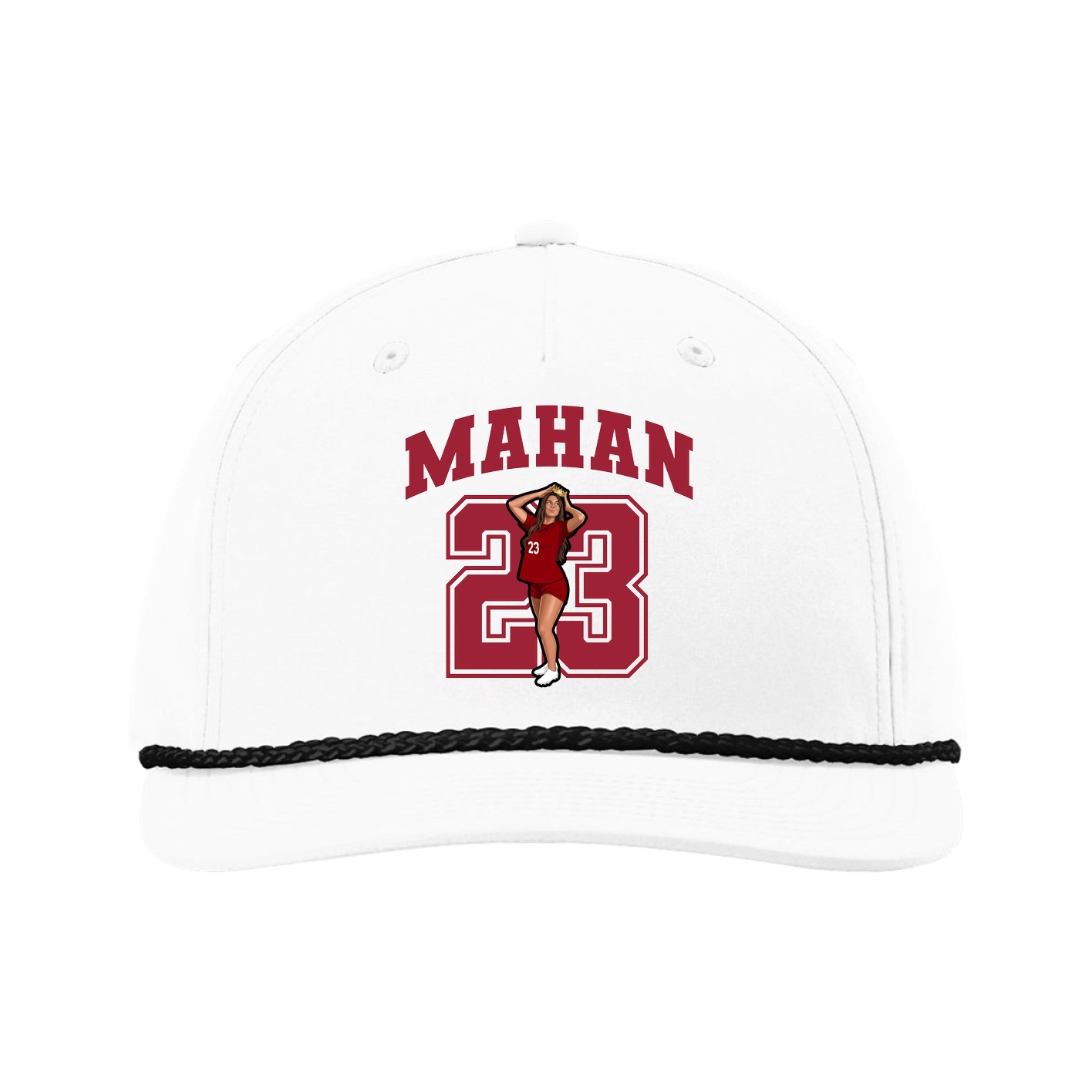 Five-Panel Classic Rope Cap — Number in White