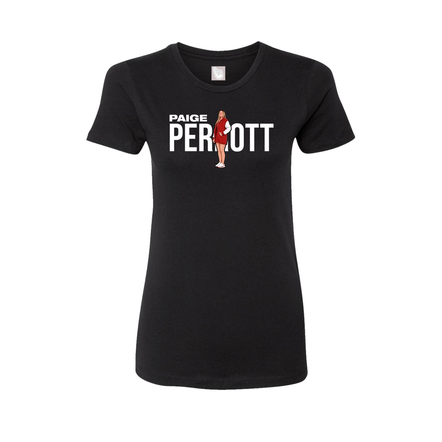 Fitted Women's Tee — Player Name in Black