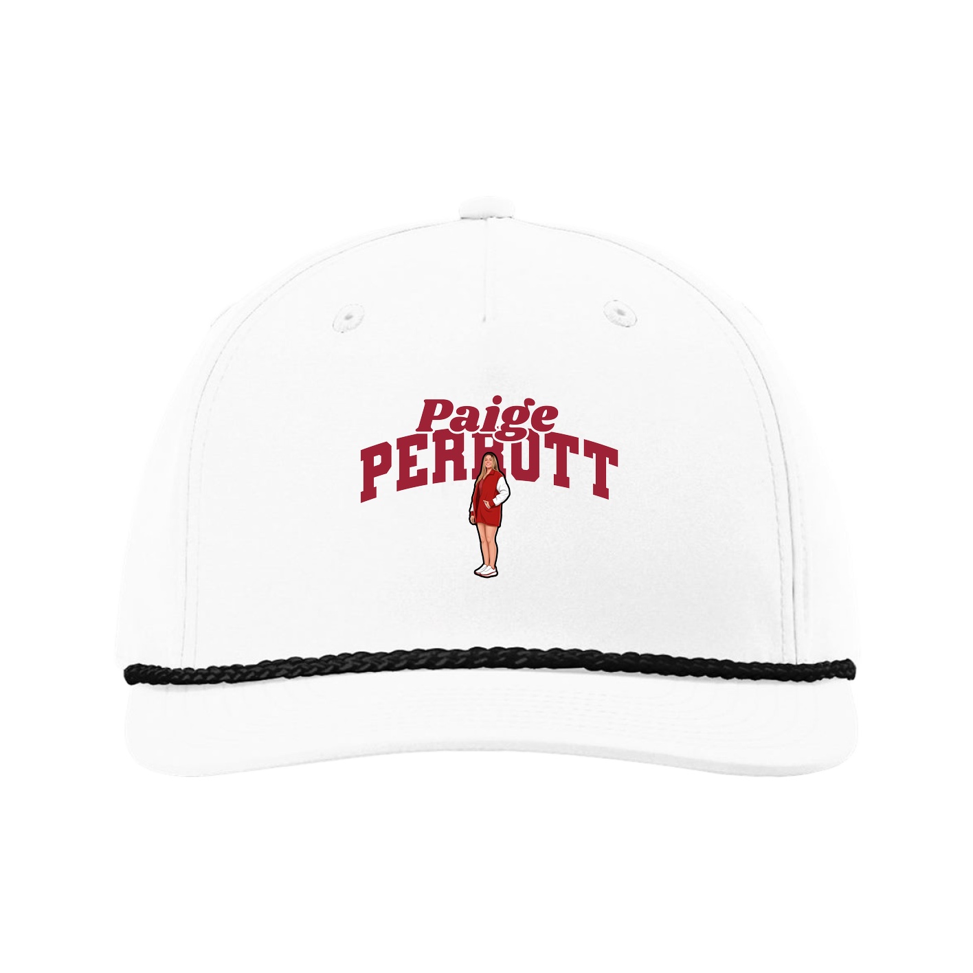 Five-Panel Classic Rope Cap — Signature Arch in White