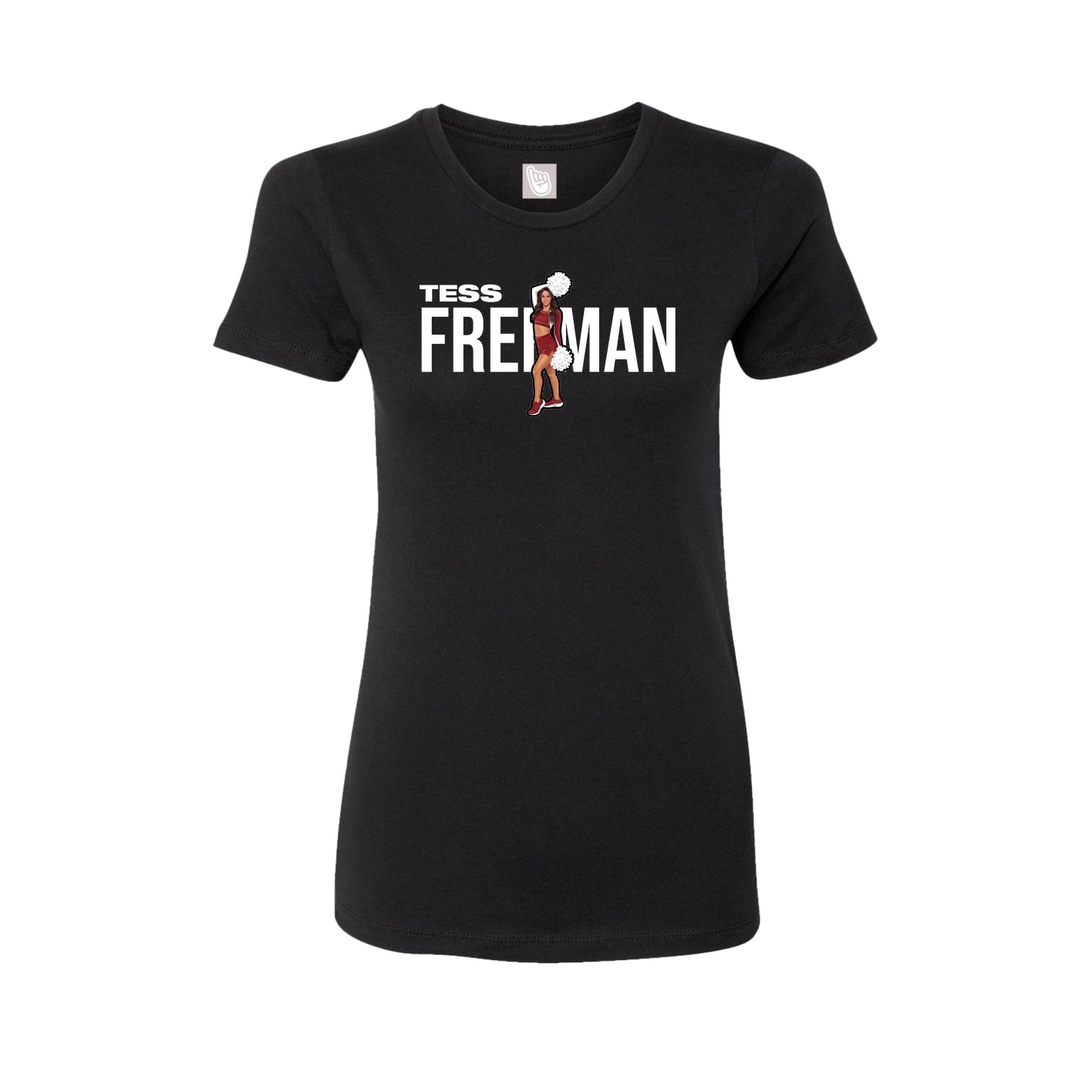 Fitted Women's Tee — Player Name in Black