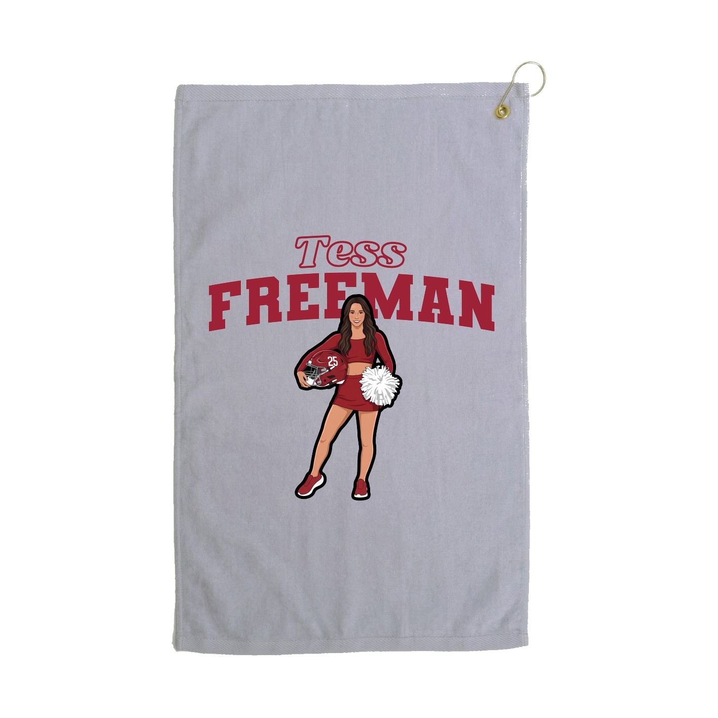 Golf Towel — Name Arch in Grey