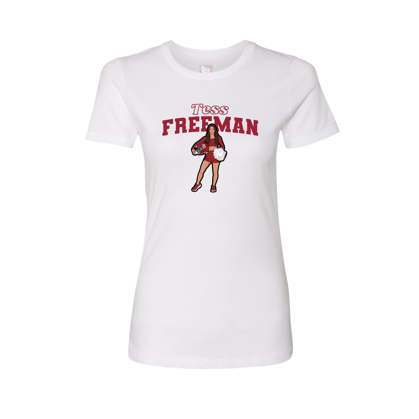 Fitted Women's Tee — Name Arch in White