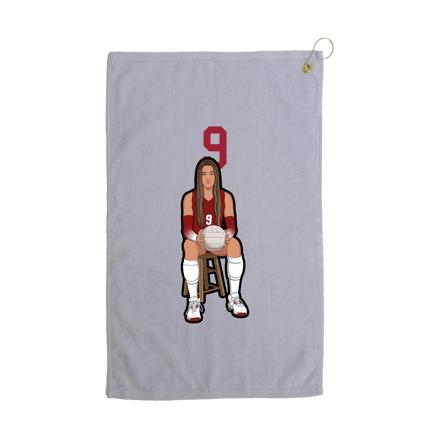 Golf Towel — Number Top in Grey