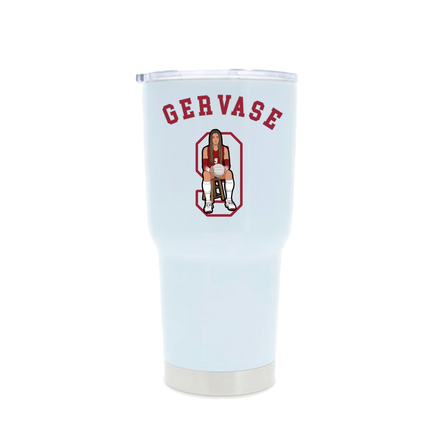 30oz Stainless Steel Tumbler — Shirsey Arch in White