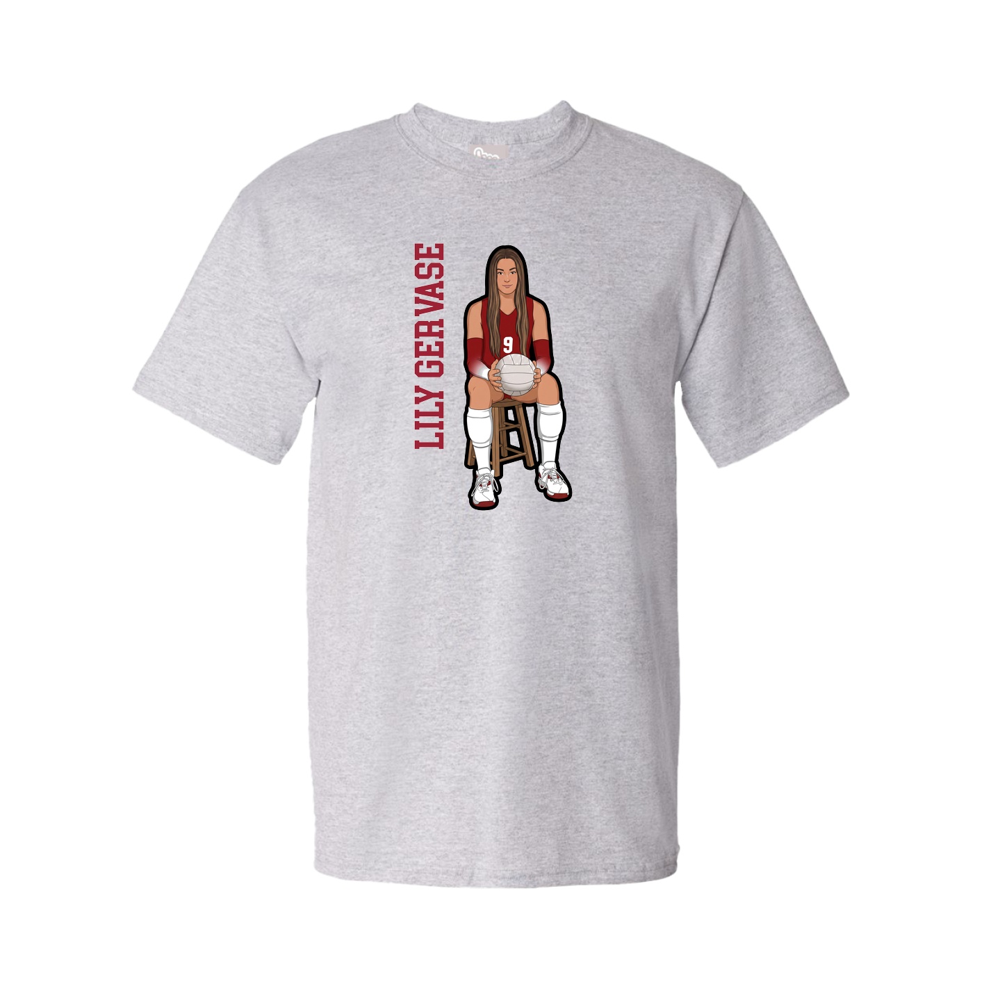 Youth Tee — Name Vertical in Grey