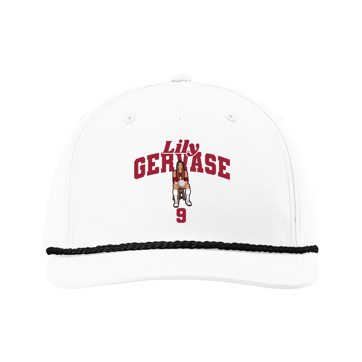 Five-Panel Classic Rope Cap — Signature Arch in White