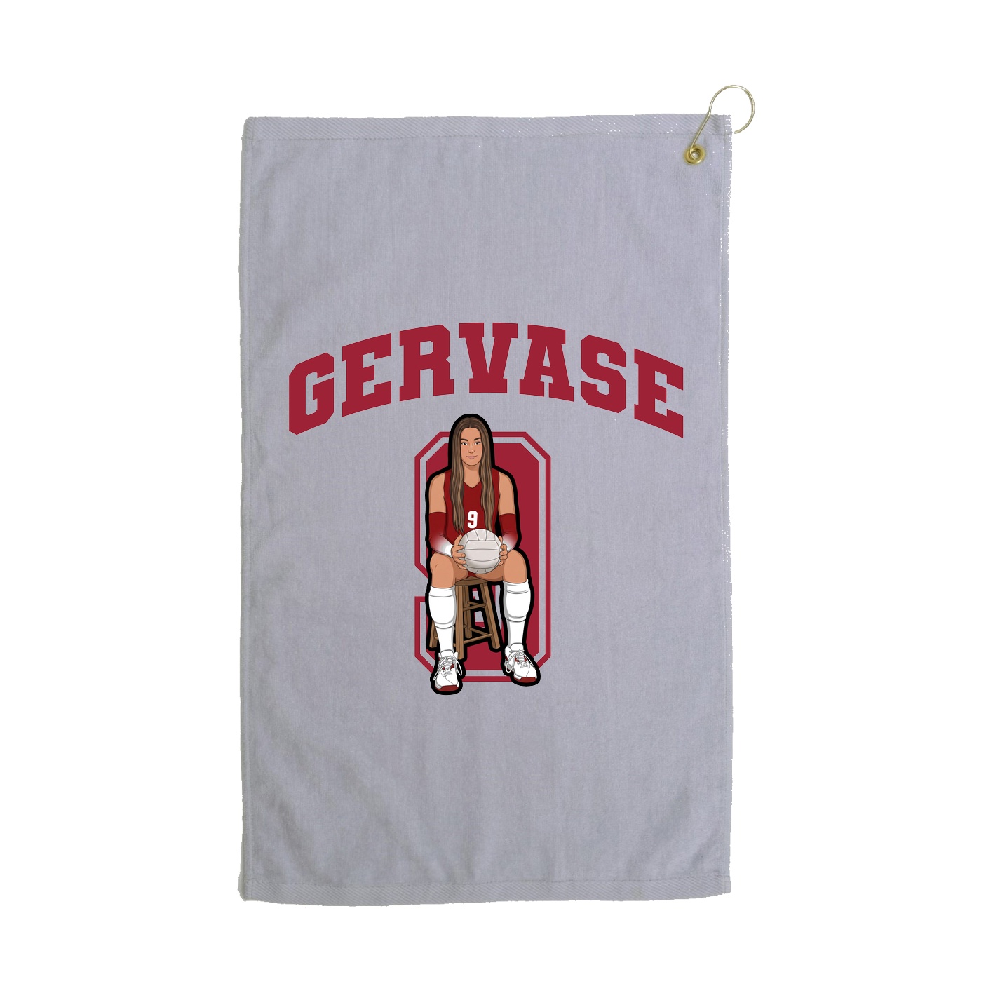 Golf Towel — Number in Grey