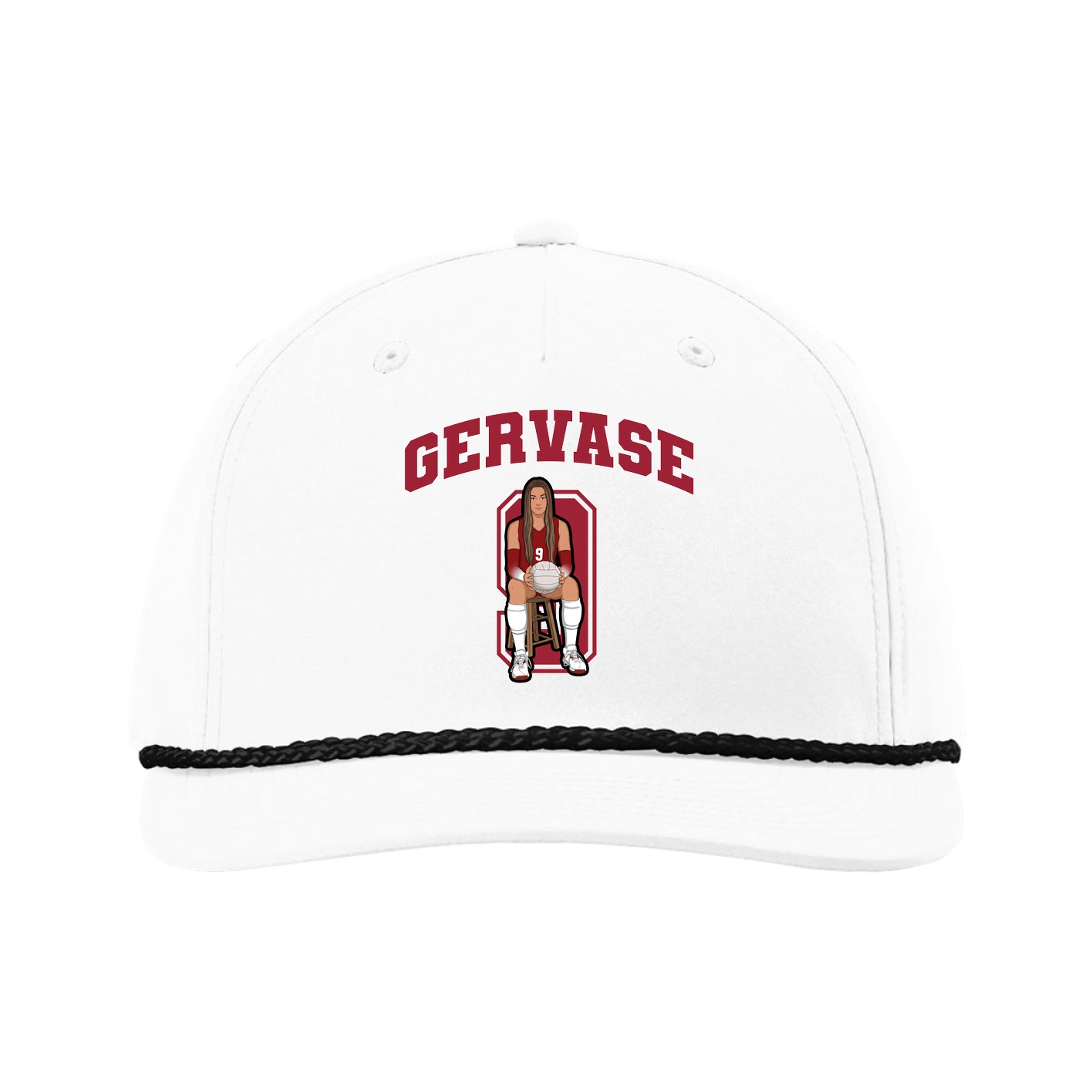 Five-Panel Classic Rope Cap — Number in White