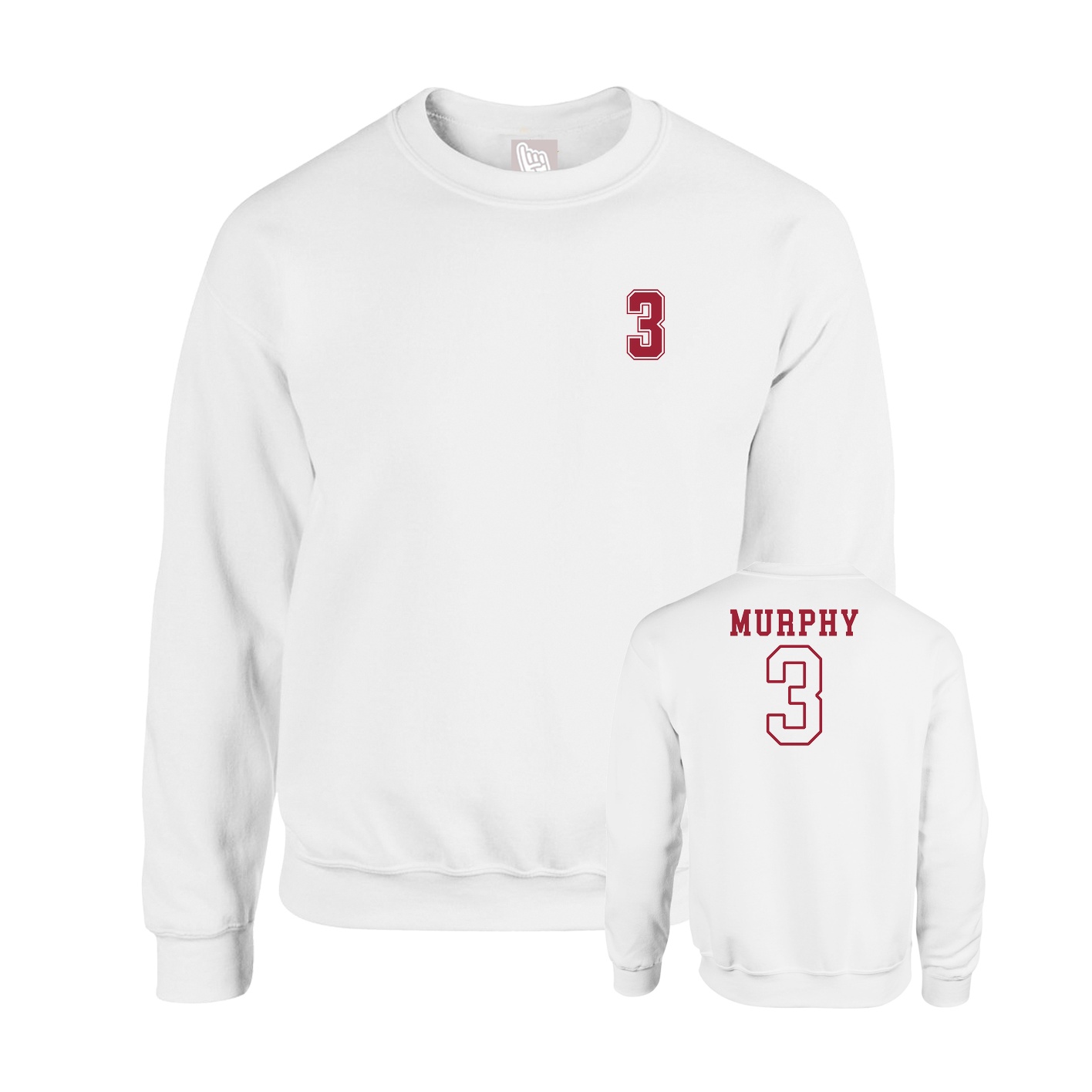 Fleece Crew — Chest Back in White