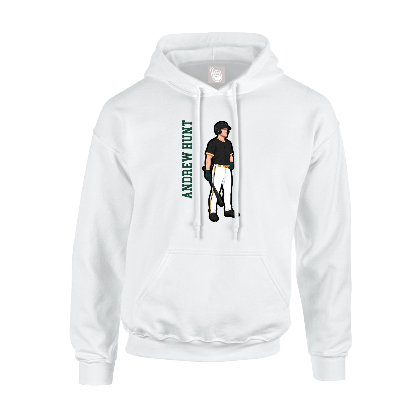 Youth Hoodie — Name Vertical in White