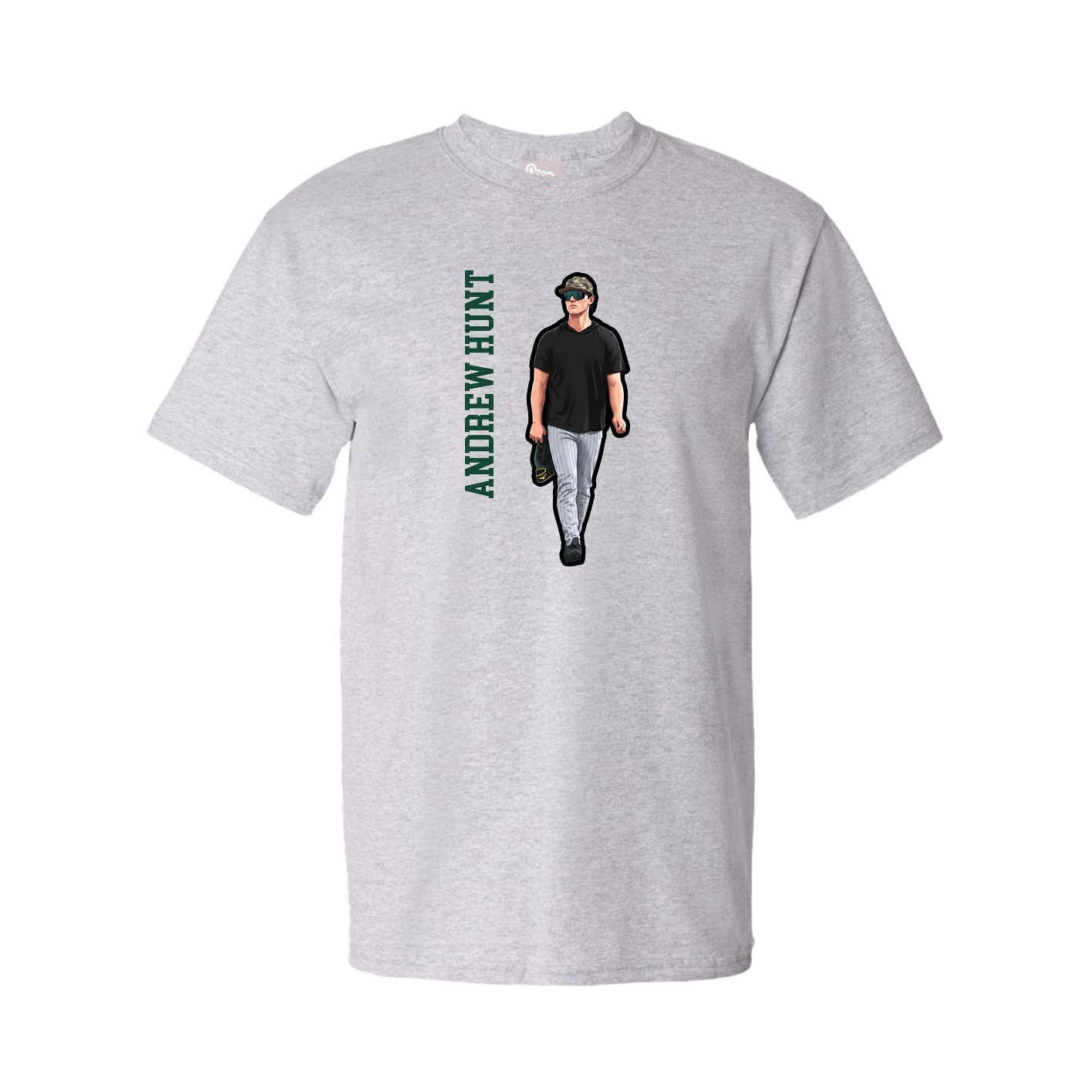 Tee — Name Vertical in Grey