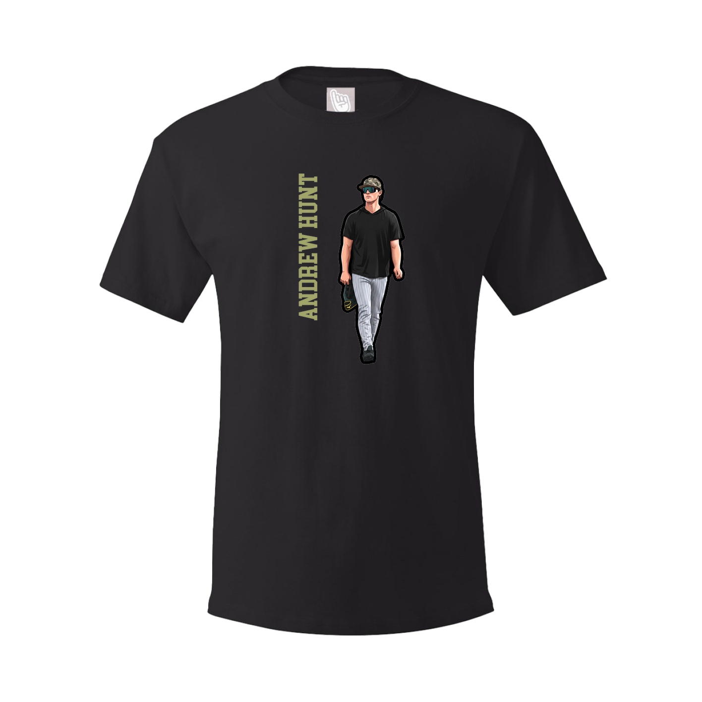 Youth Tee — Name Vertical in Black