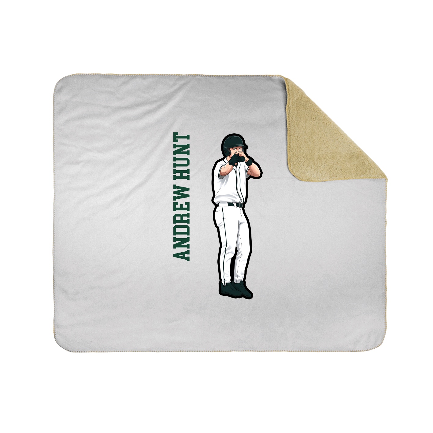 Throw Blanket — Name Vertical in White