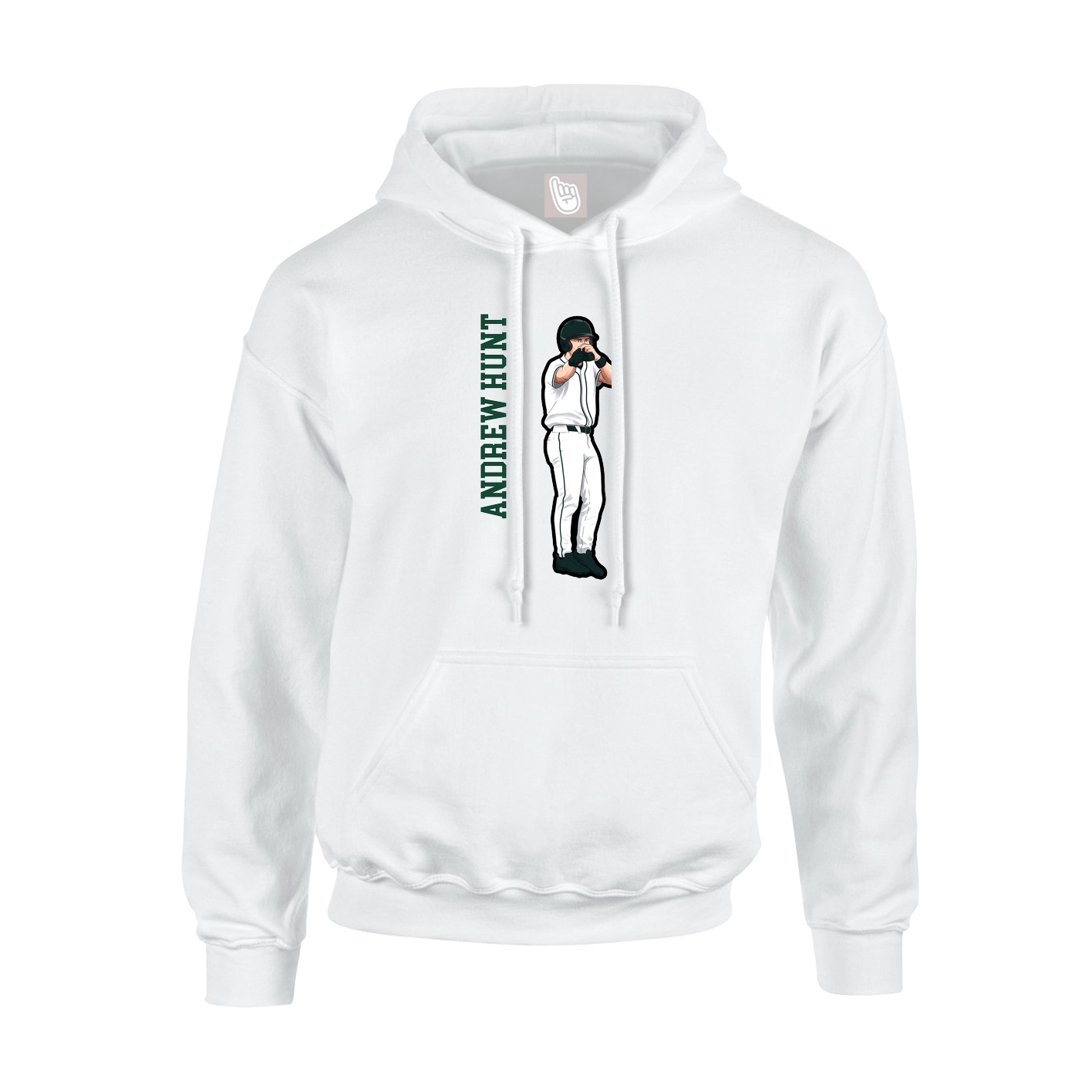 Hoodie — Name Vertical in White