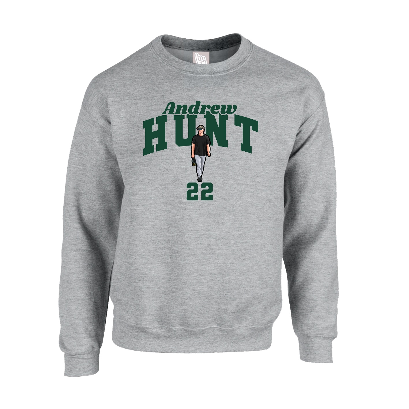 Fleece Crew — Signature Arch in Grey