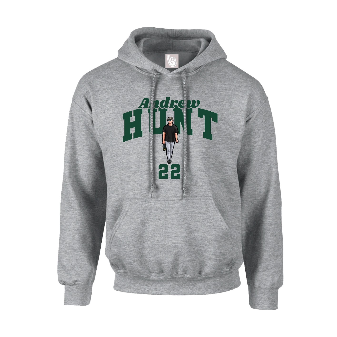 Youth Hoodie — Signature Arch in Grey