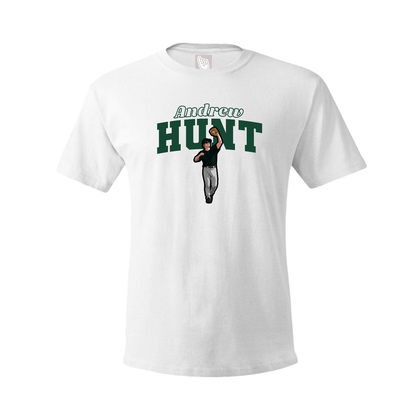 Youth Tee — Name Arch in White