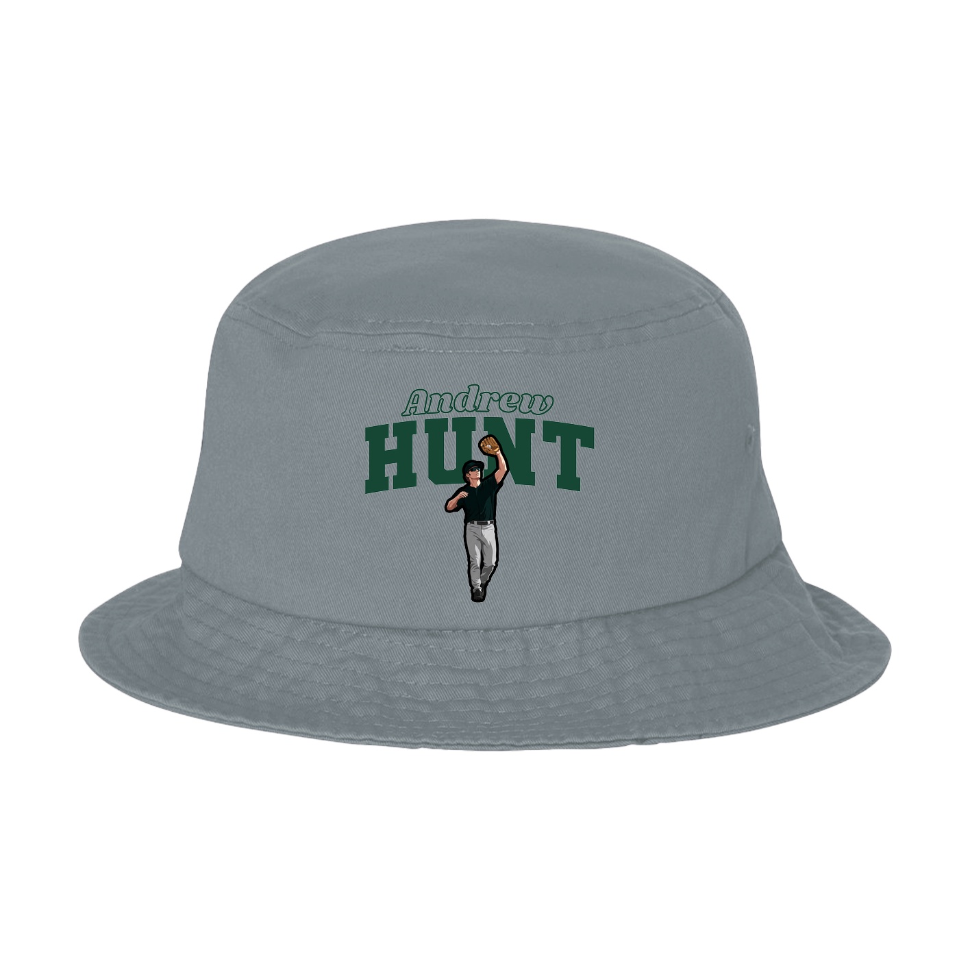 Bucket Cap — Name Arch in Grey
