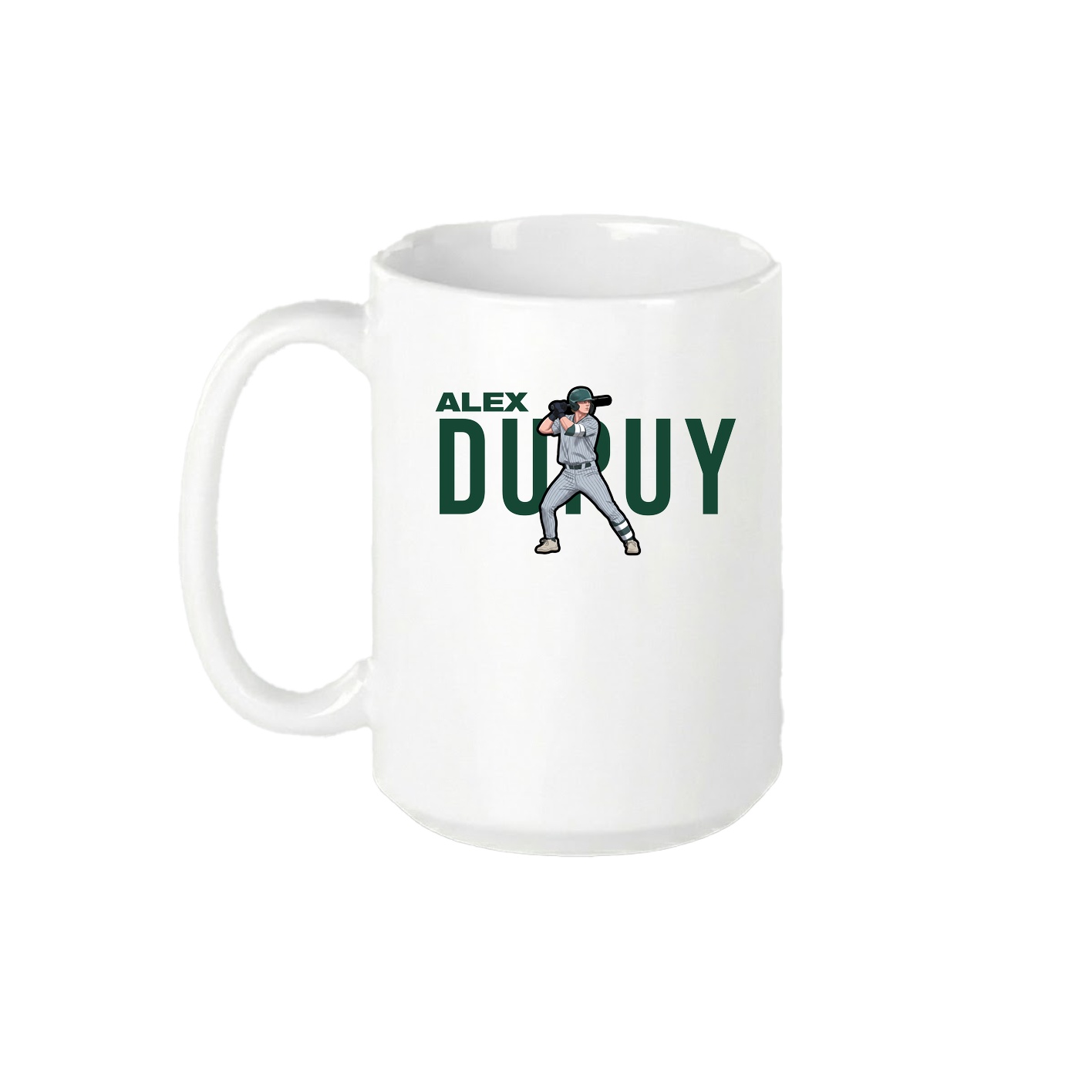 15oz Coffee Mug — Player Name in White