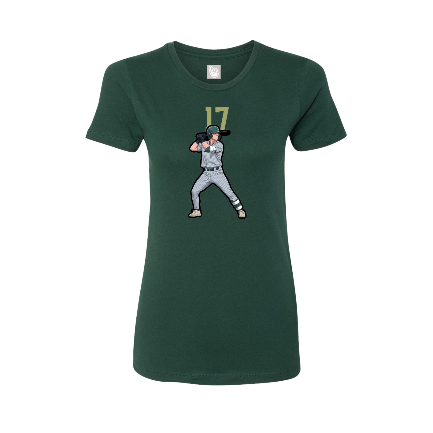 Fitted Women's Tee — Number Top in Green