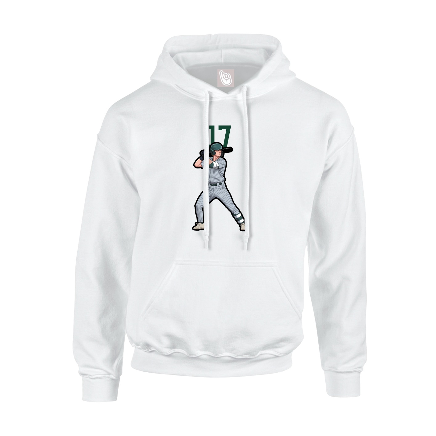 Youth Hoodie — Number Top in White