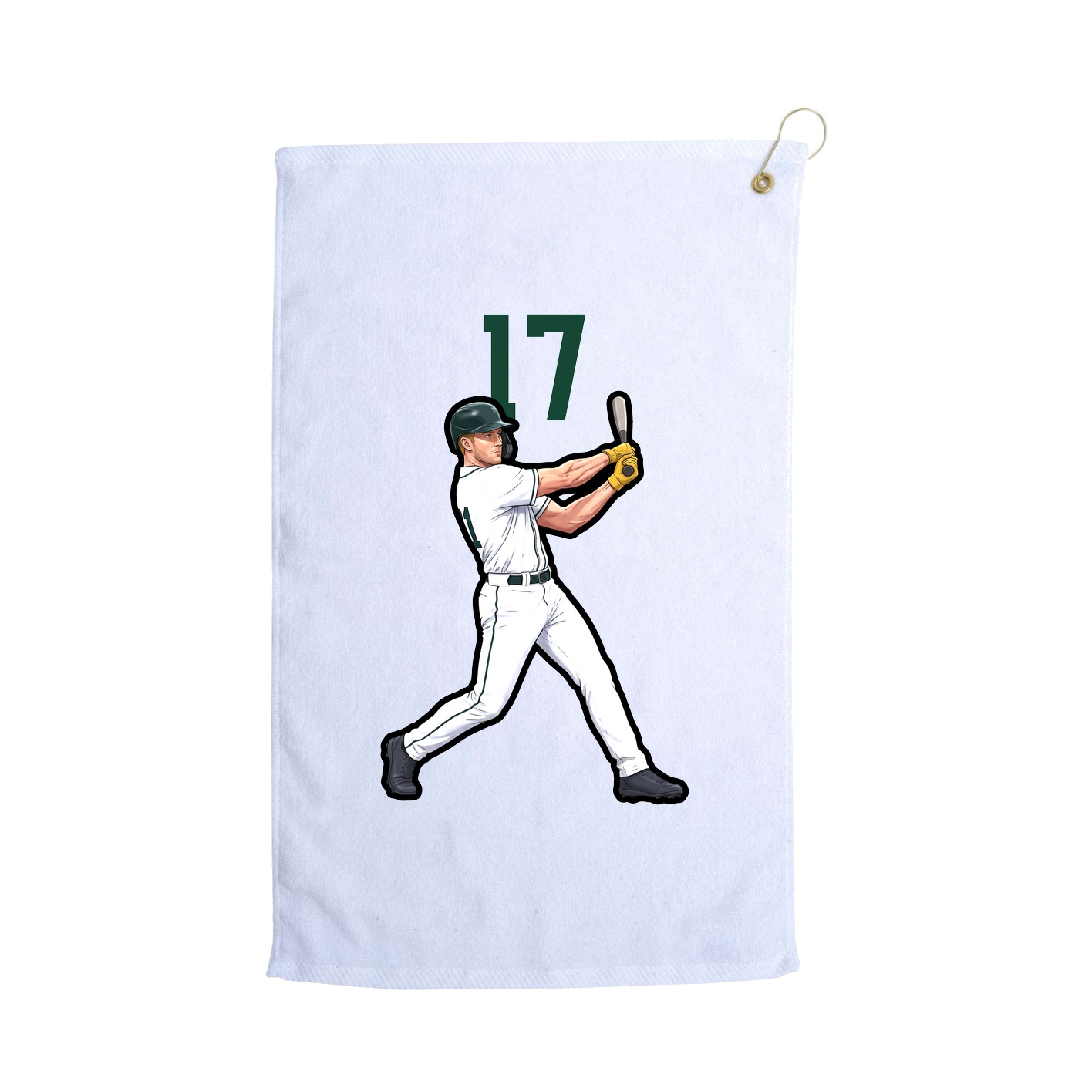 Golf Towel — Number Top in White