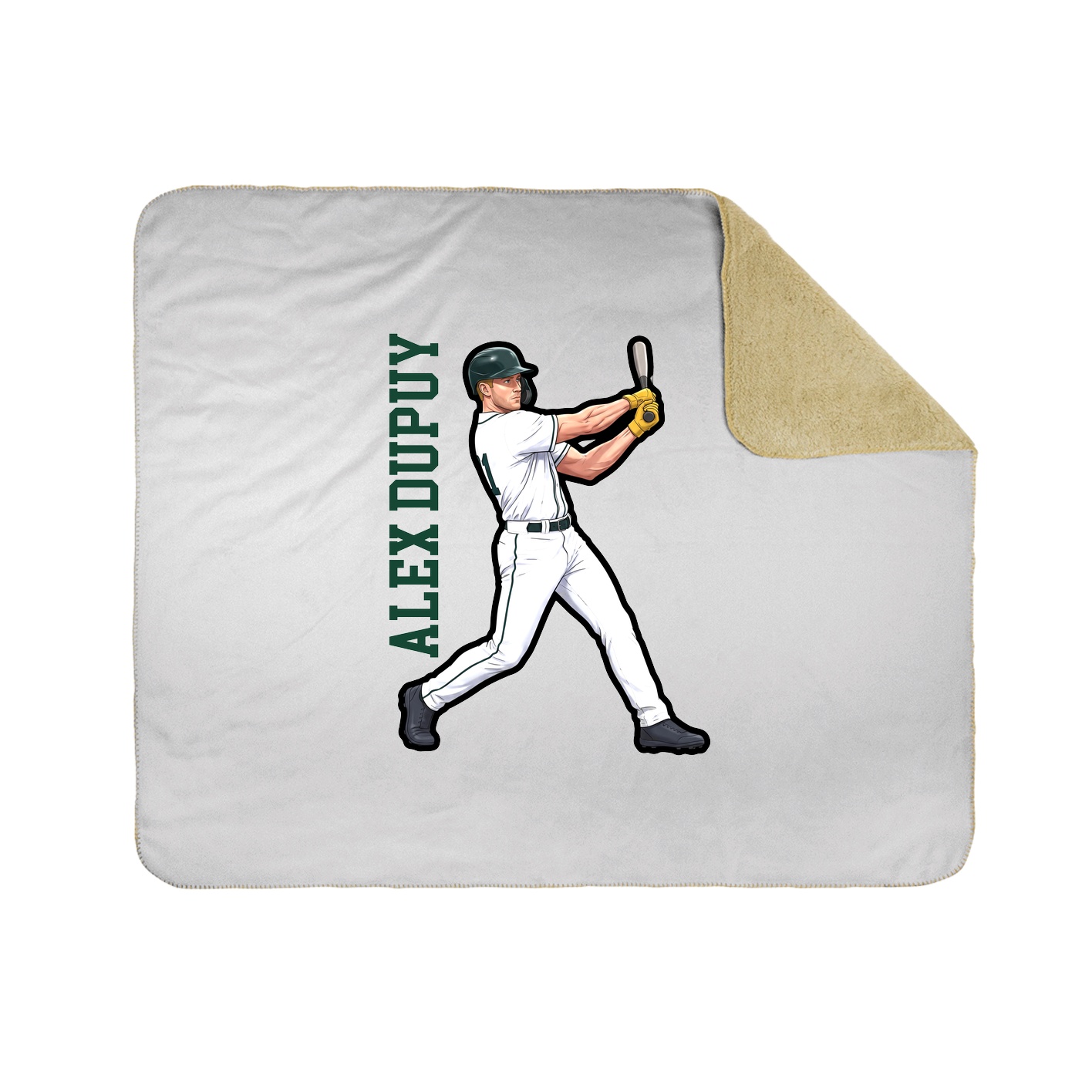 Throw Blanket — Name Vertical in White