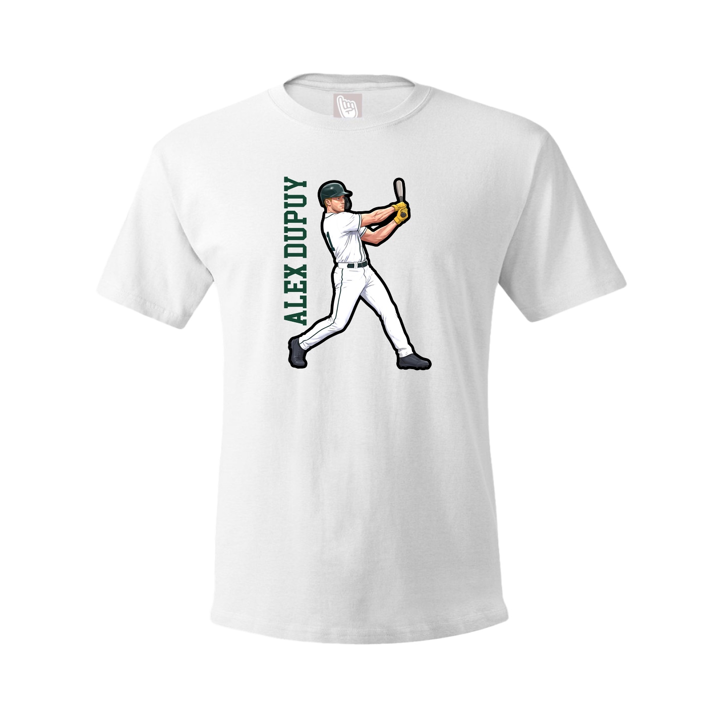 Tee — Name Vertical in White