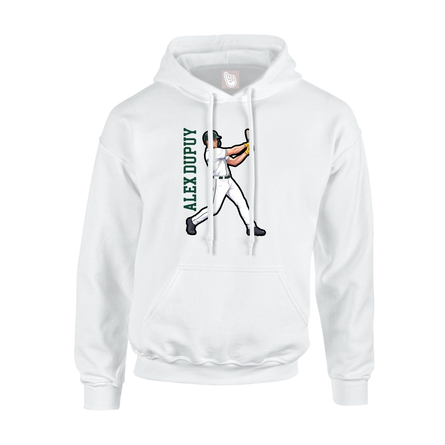 Hoodie — Name Vertical in White
