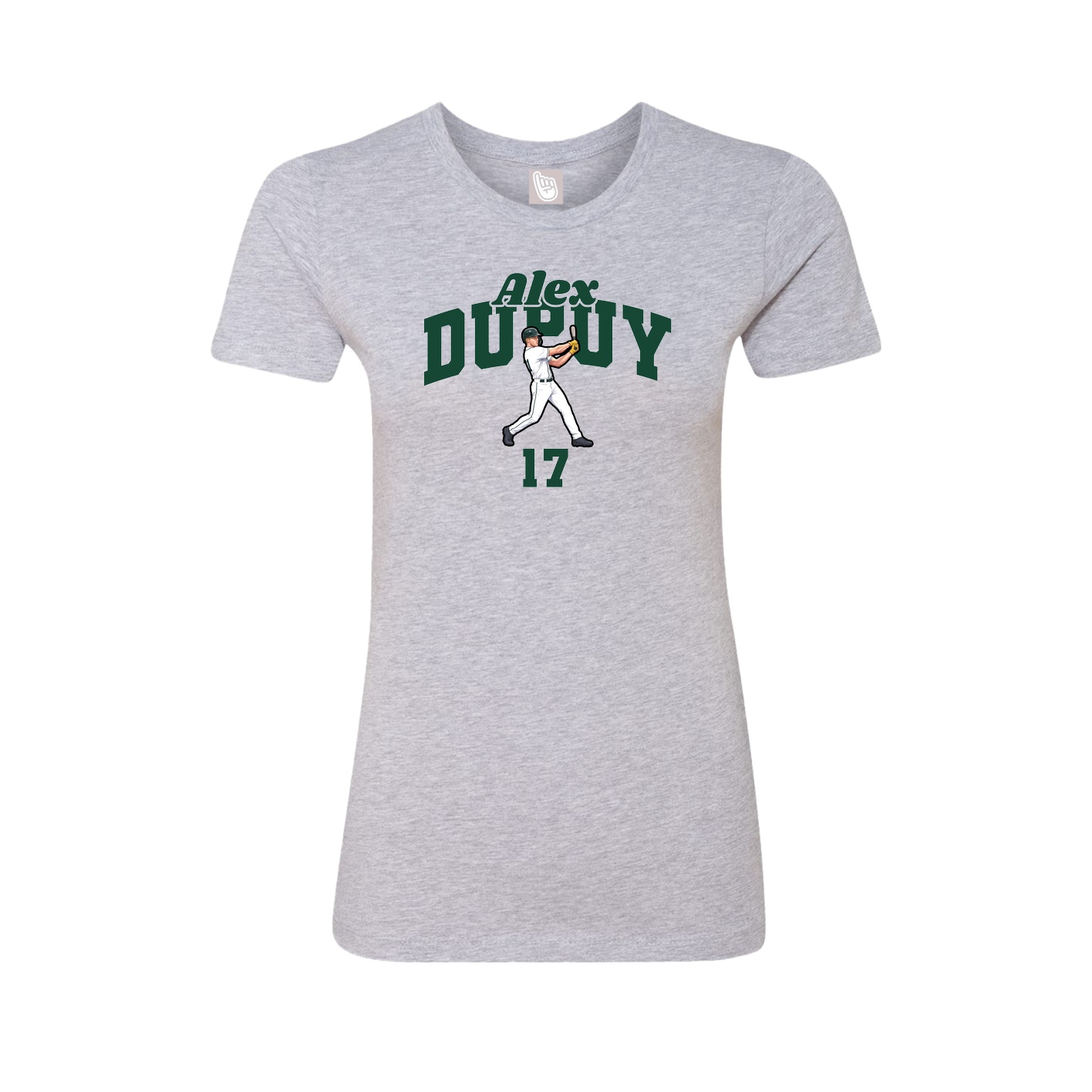Fitted Women's Tee — Signature Arch in Grey