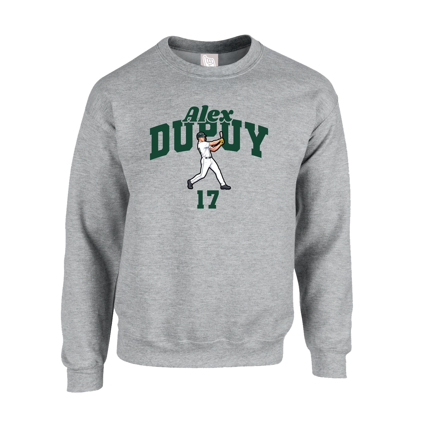 Fleece Crew — Signature Arch in Grey