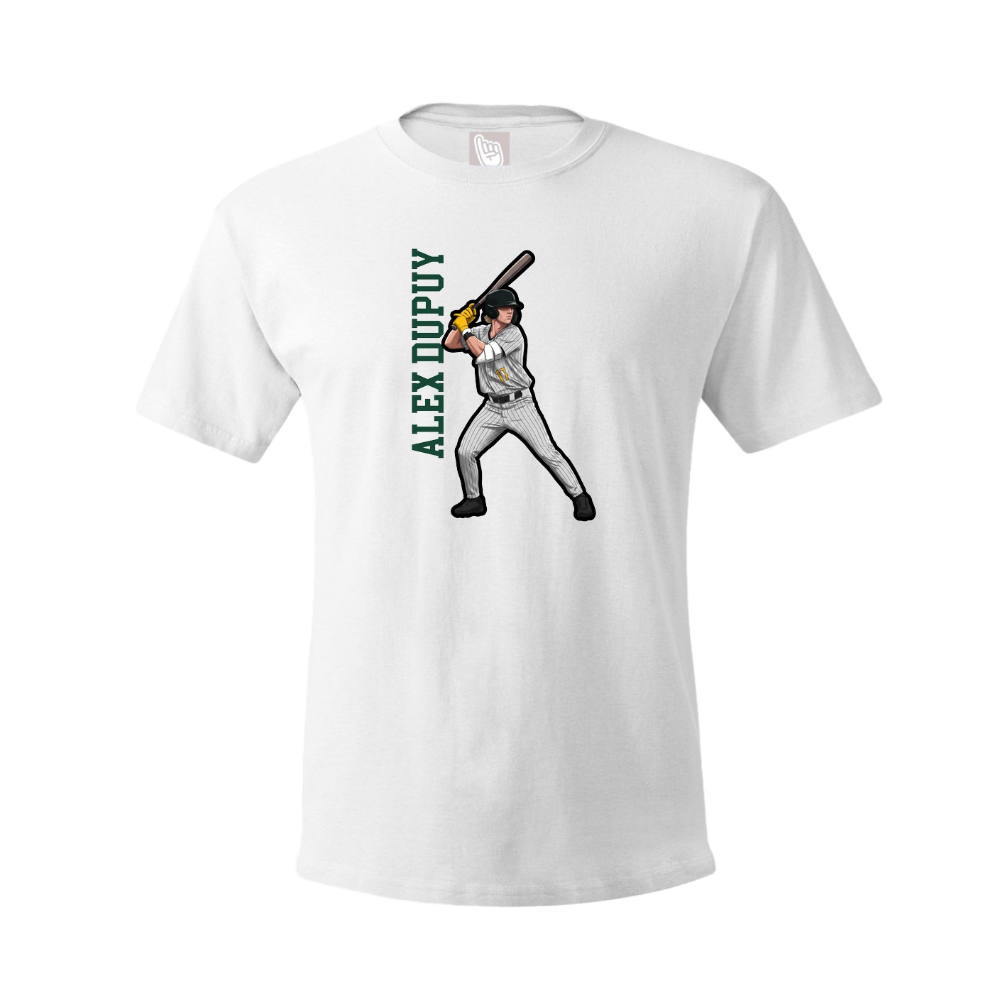 Youth Tee — Name Vertical in White