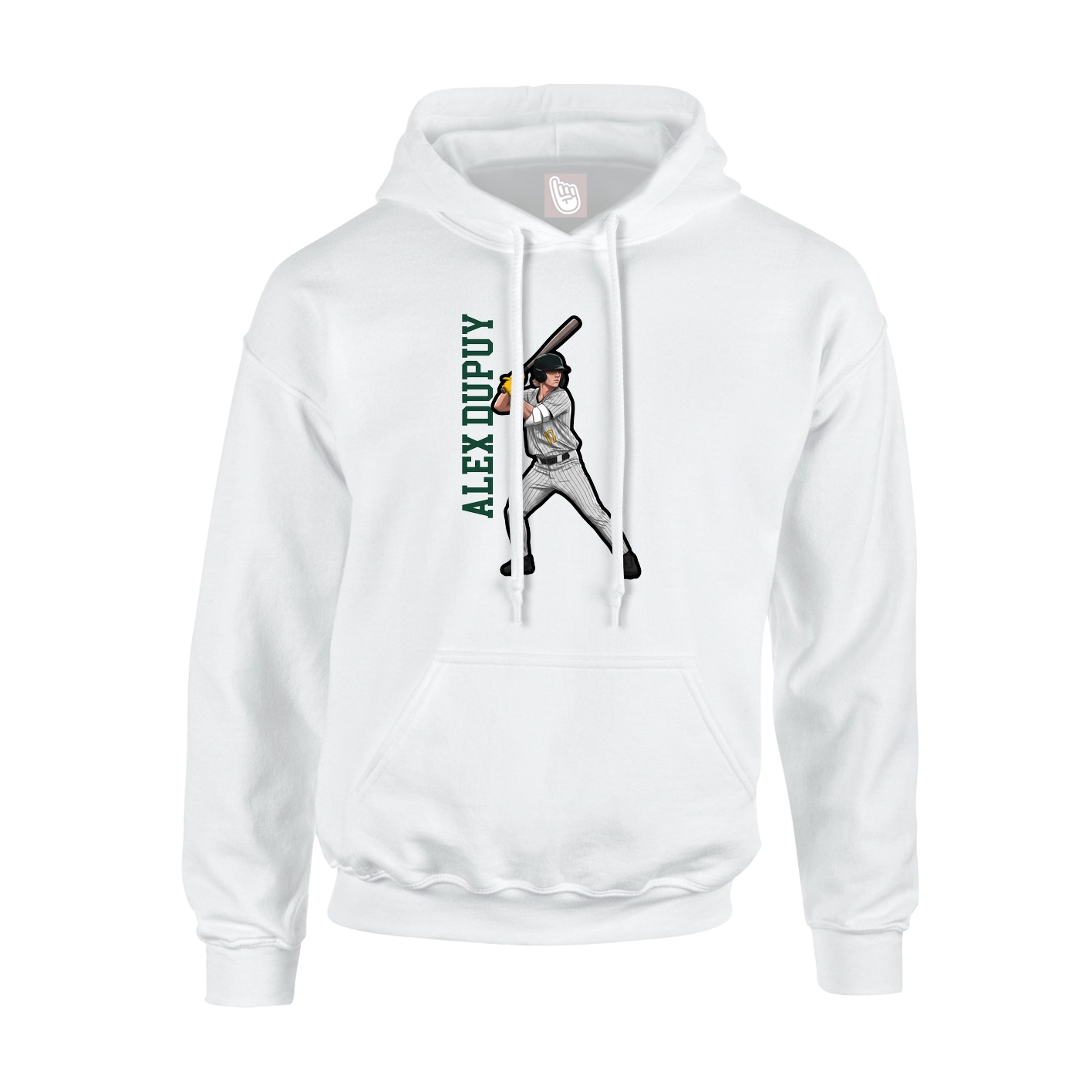 Hoodie — Name Vertical in White